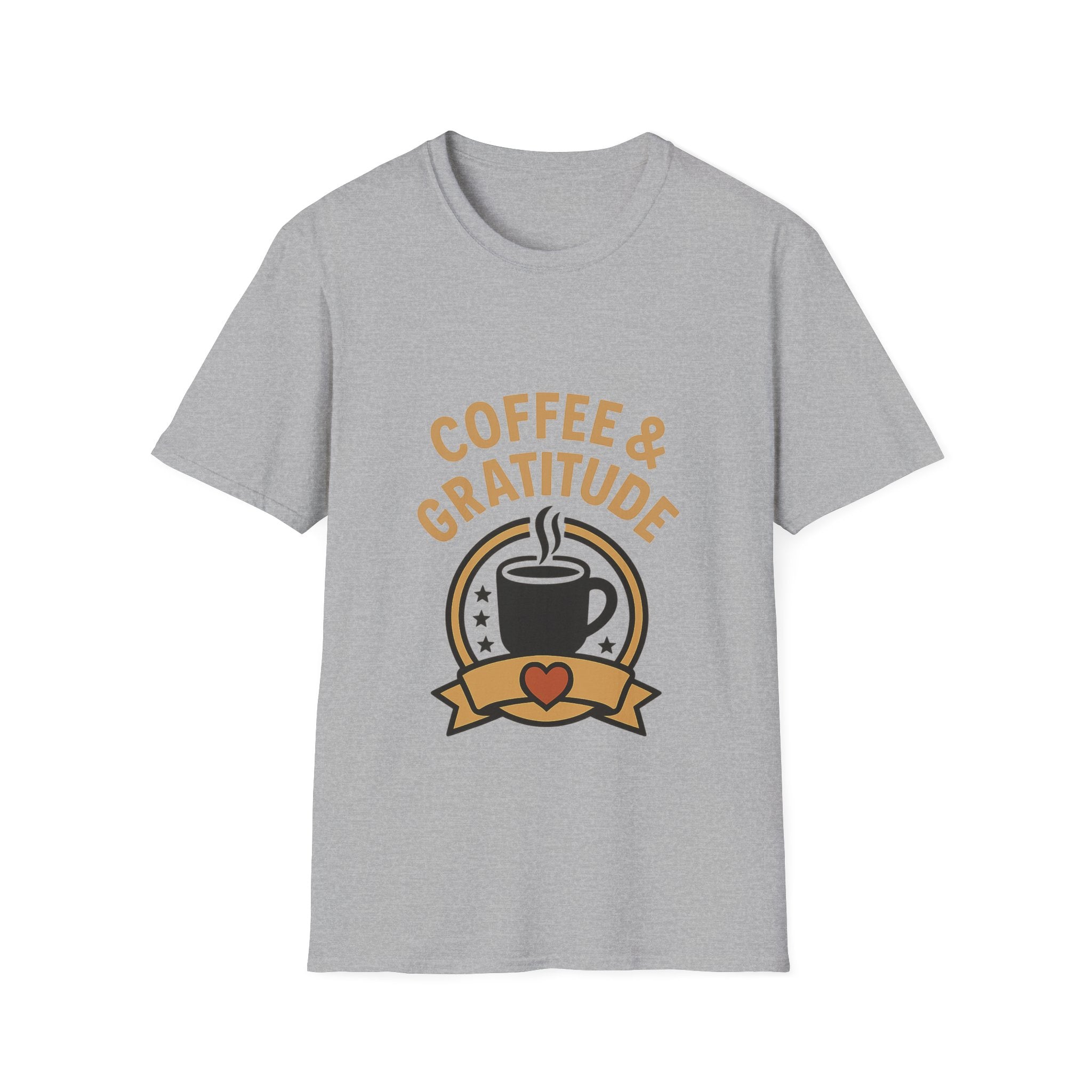 Coffee & Gratitude Shirt, Mindful Living Tee, Self Care Gift for Women, Positive Vibes T-Shirt, Grateful Heart Appreciation Top