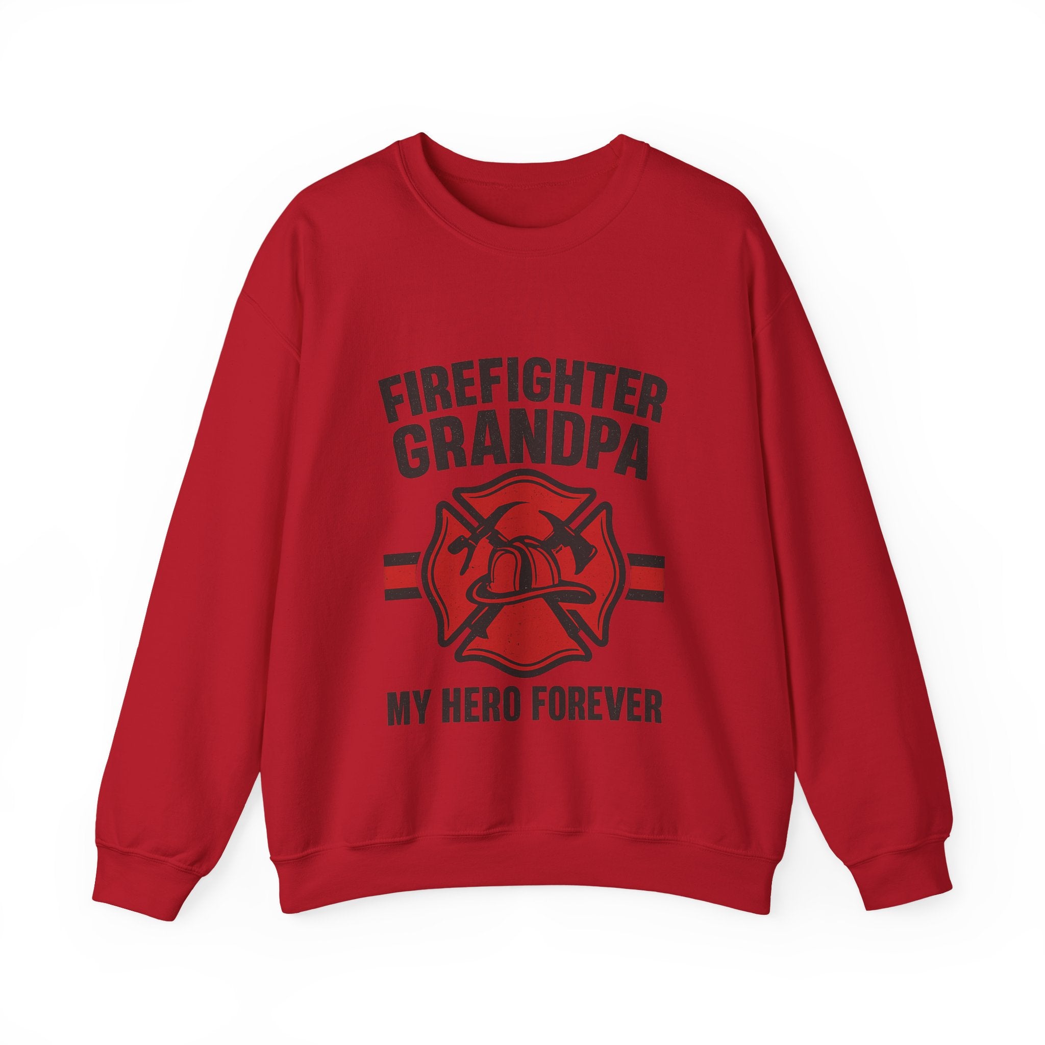 Firefighter Grandpa Sweatshirt My Hero Forever Gift Vintage Fire Station Badge Grandparents Day Fireman Grandfather Shirt