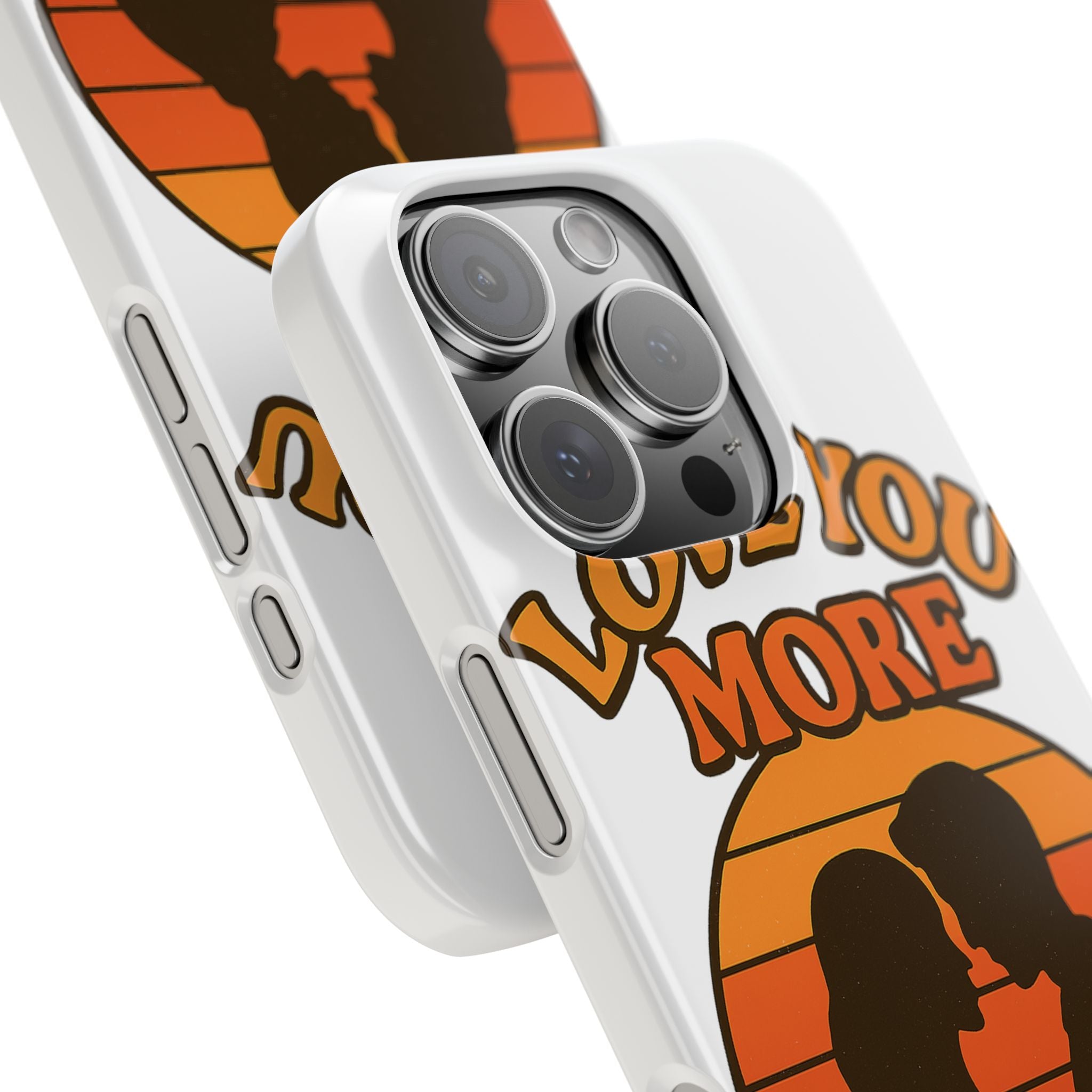 Love You More Phone Case Retro Sunset 70s Vintage Romantic Groovy Aesthetic Cute Couple Gift for Girlfriend Wife Anniversary