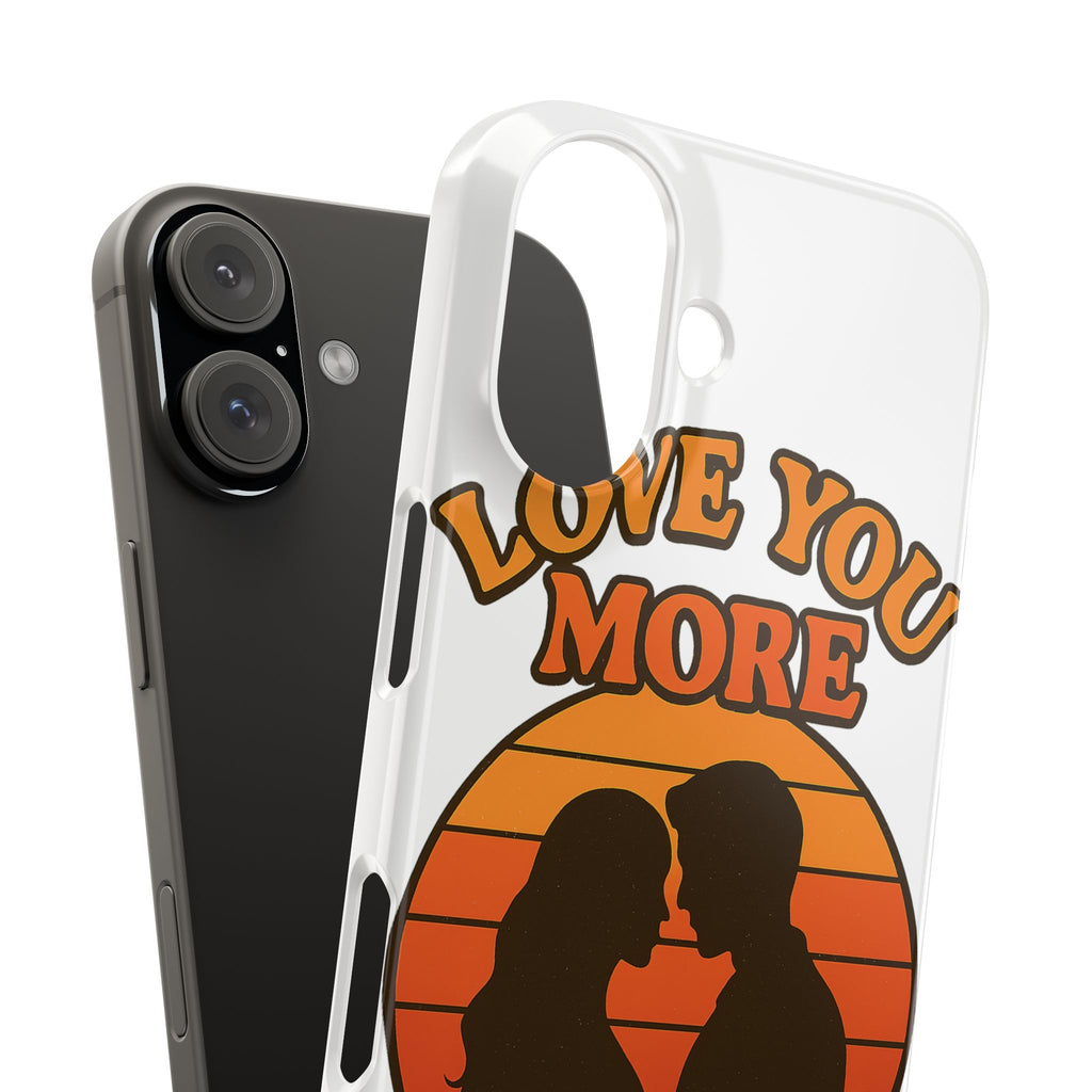 Love You More Phone Case Retro Sunset 70s Vintage Romantic Groovy Aesthetic Cute Couple Gift for Girlfriend Wife Anniversary
