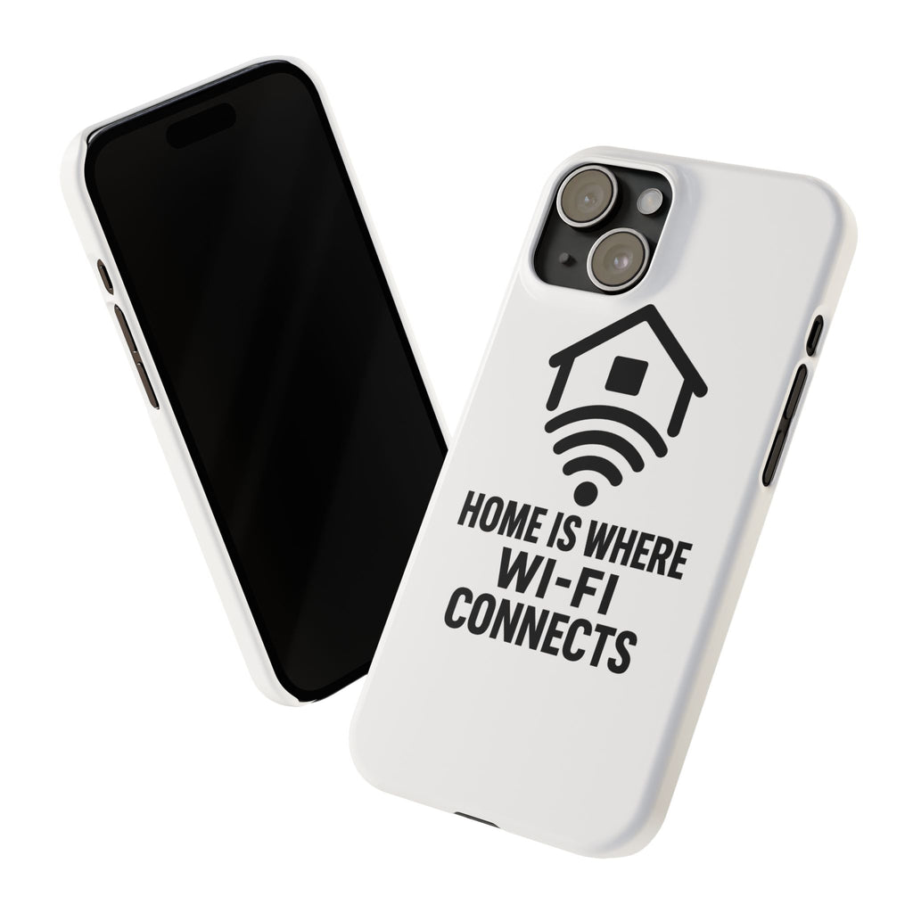 Home Is Where WiFi Connects Phone Case Funny Millennial Gift Tech Lover Housewarming Present Modern Minimalist Humor Gift