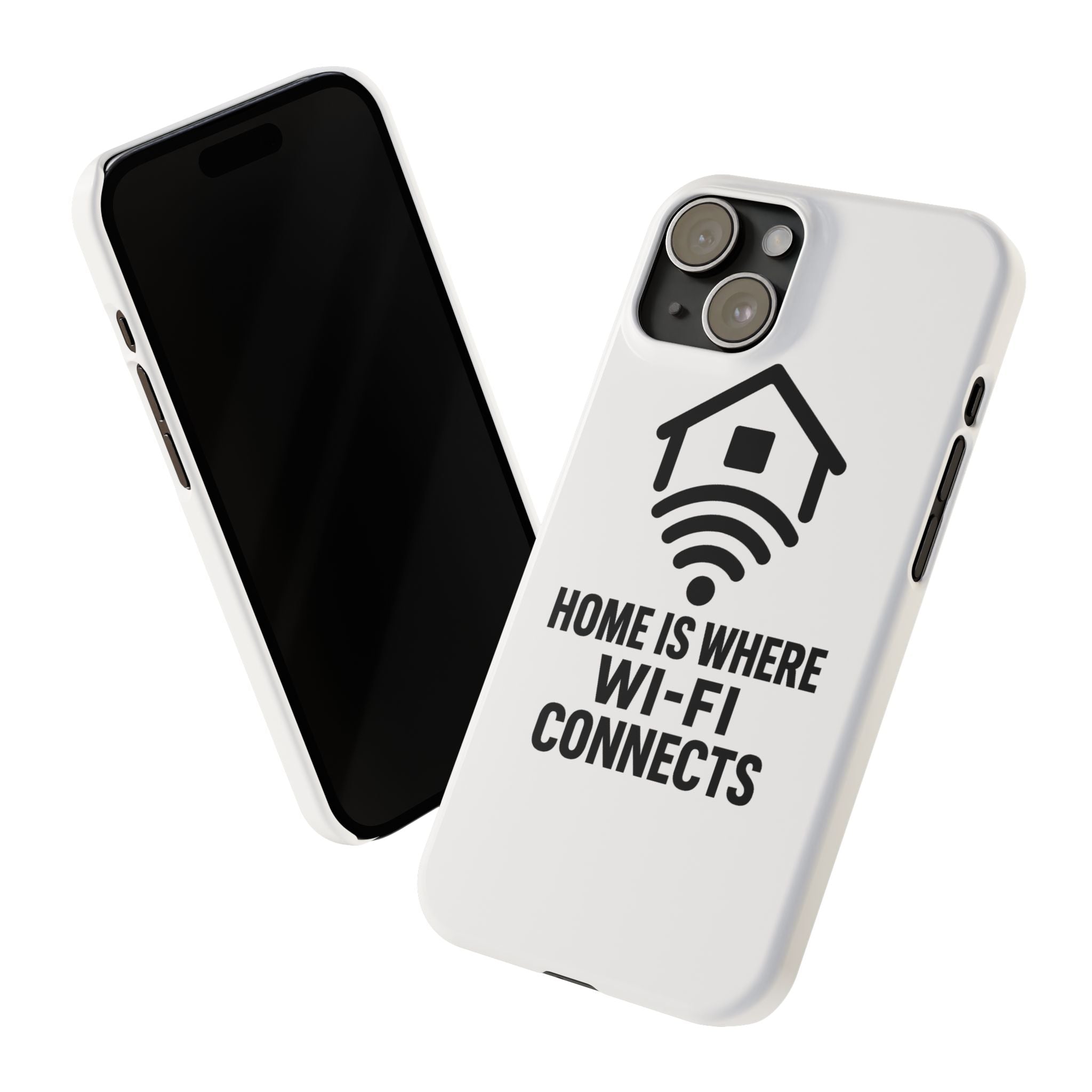 Home Is Where WiFi Connects Phone Case Funny Millennial Gift Tech Lover Housewarming Present Modern Minimalist Humor Gift