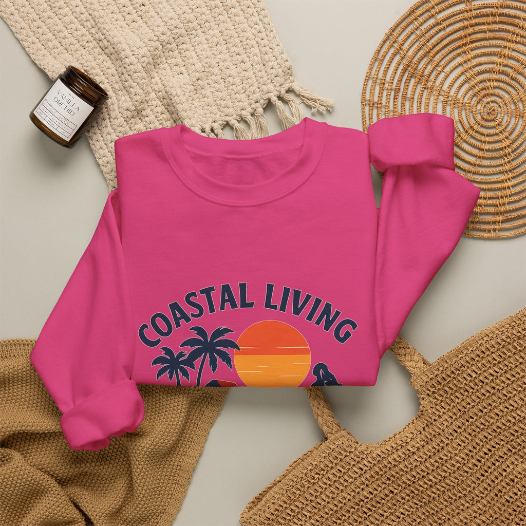 Beach Town Sunset Sweatshirt Coastal Living Salt Air Sun-Kissed Hair Ocean Vibes Vacation Gift Nautical Crewneck Surfer Beach Lover