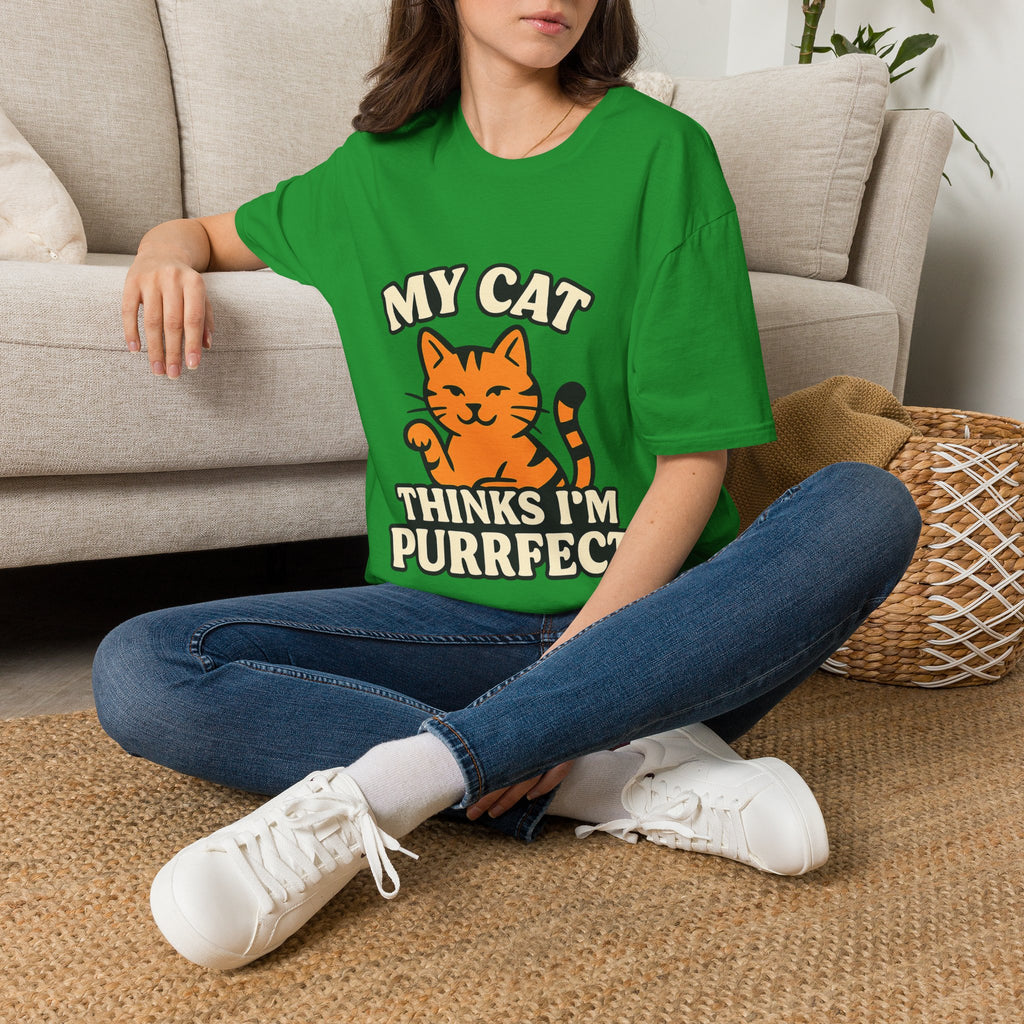 Cat Lover Shirt, My Cat Thinks I'm Purrfect T-Shirt, Funny Cat Owner Gift, Cat Mom Tee, Cat Dad Shirt, Crazy Cat Lady