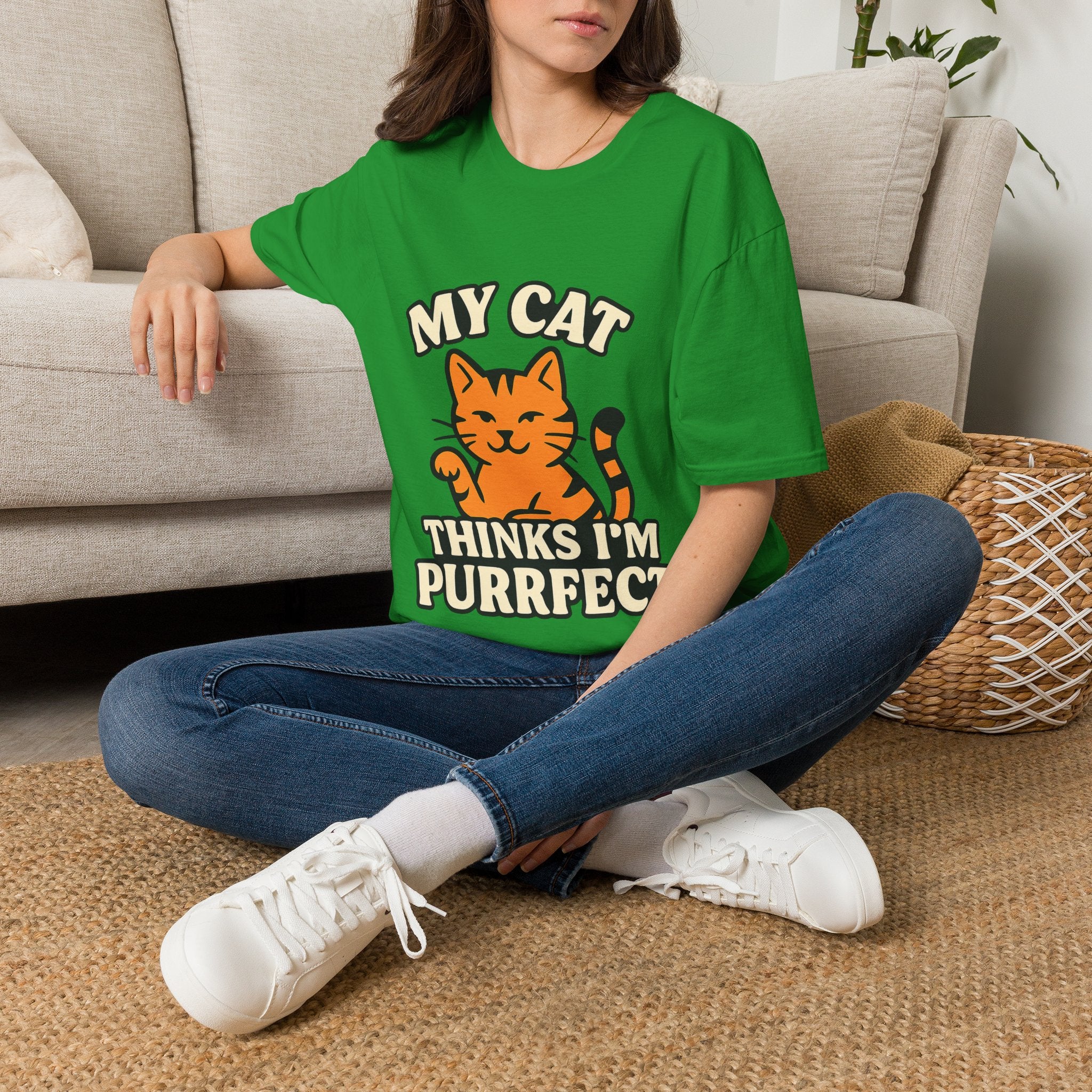 Cat Lover Shirt, My Cat Thinks I'm Purrfect T-Shirt, Funny Cat Owner Gift, Cat Mom Tee, Cat Dad Shirt, Crazy Cat Lady