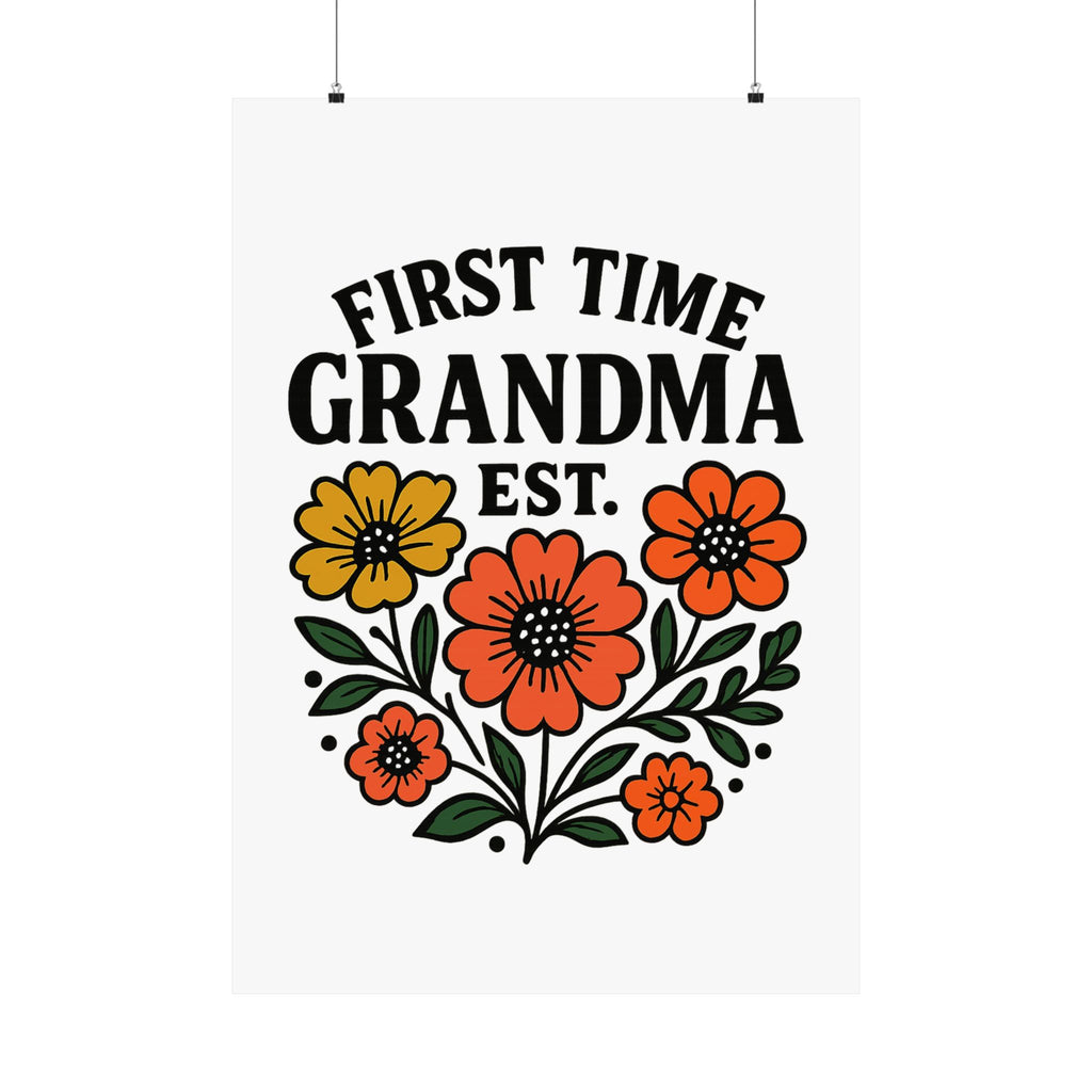 First Time Grandma Est 2025 Print, New Grandmother Gift, Pregnancy Announcement, Grandma to Be Wall Art, Floral Botanical Decor