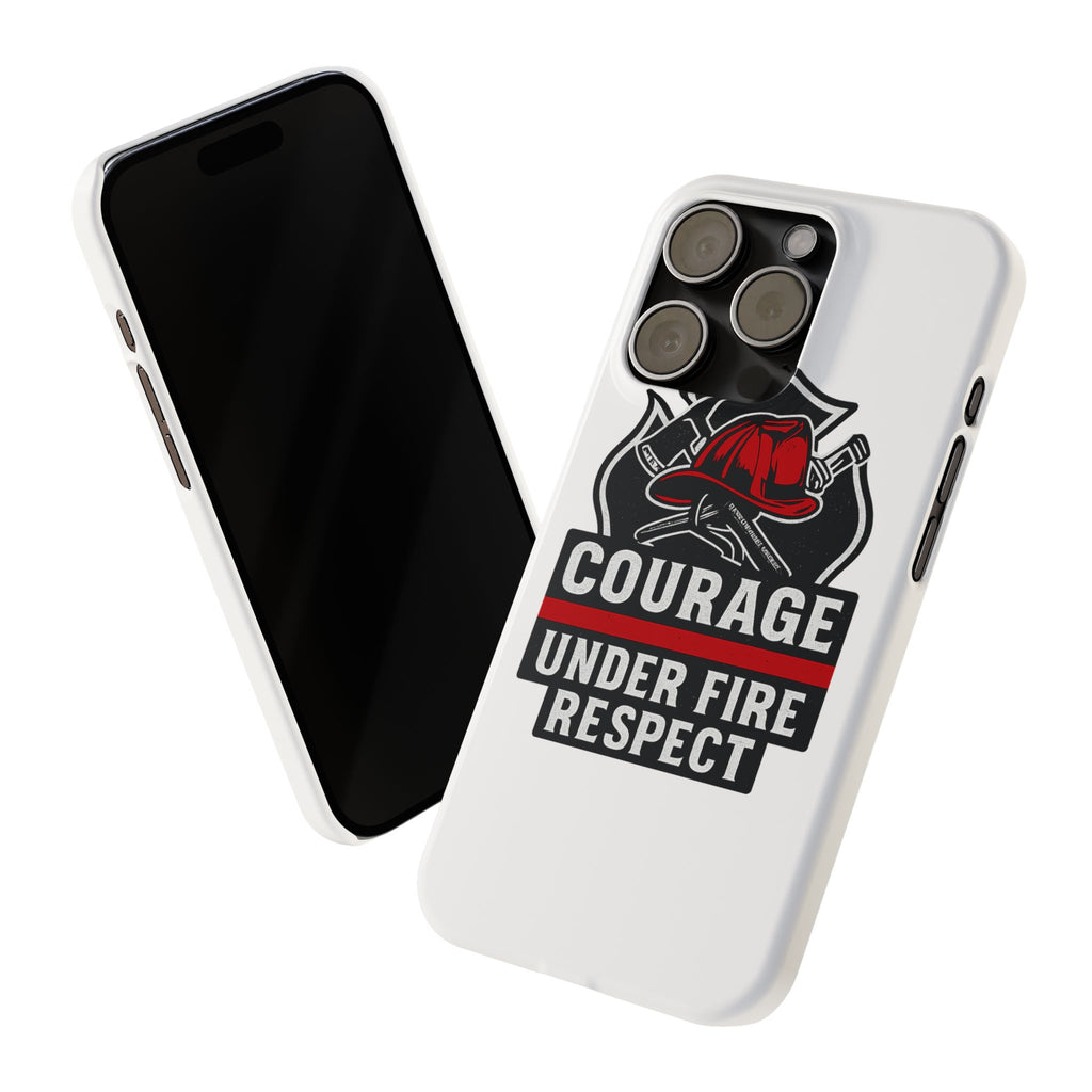 Firefighter Phone Case Courage Under Fire Respect First Responder Gift Thin Red Line Maltese Cross Fire Helmet Hero Support