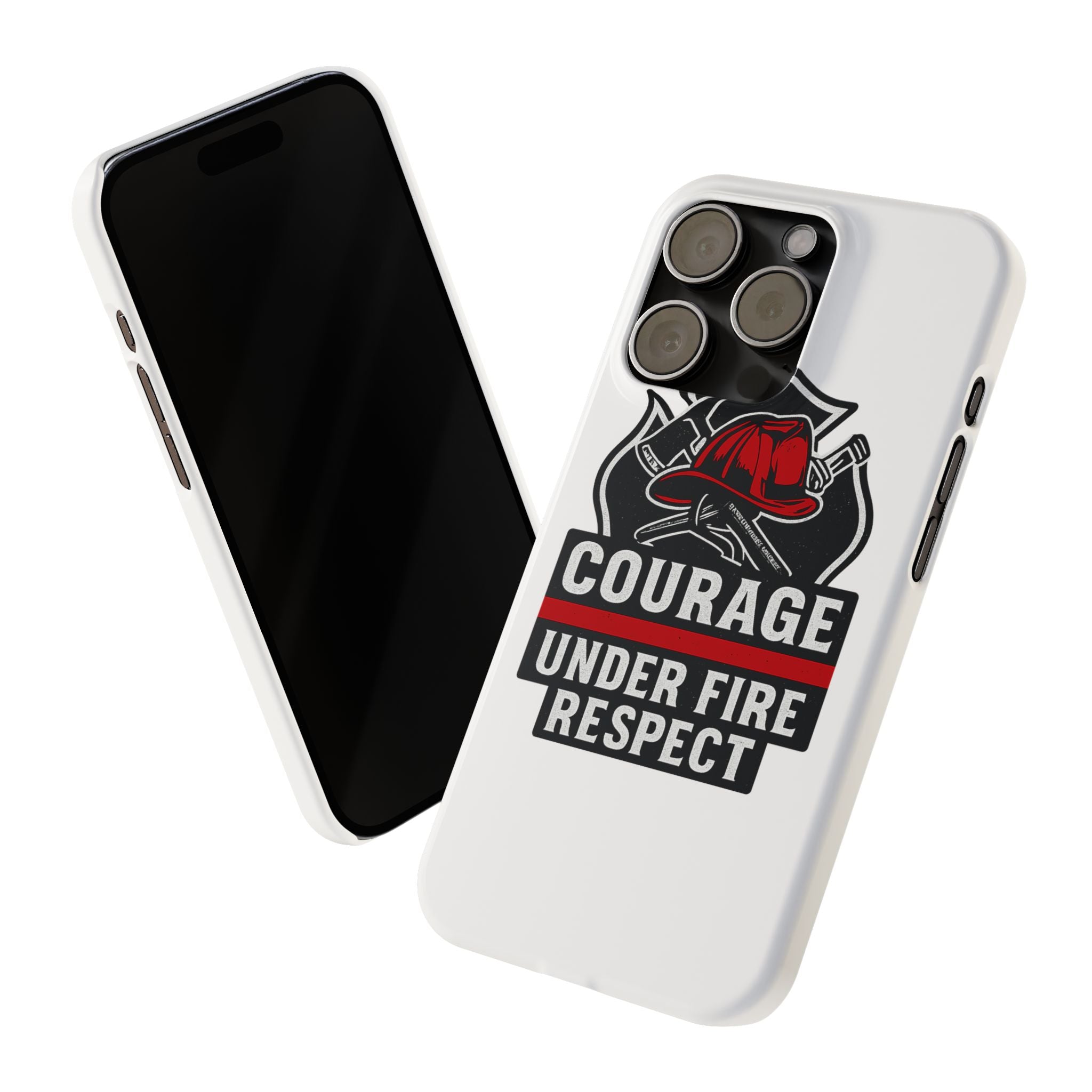 Firefighter Phone Case Courage Under Fire Respect First Responder Gift Thin Red Line Maltese Cross Fire Helmet Hero Support