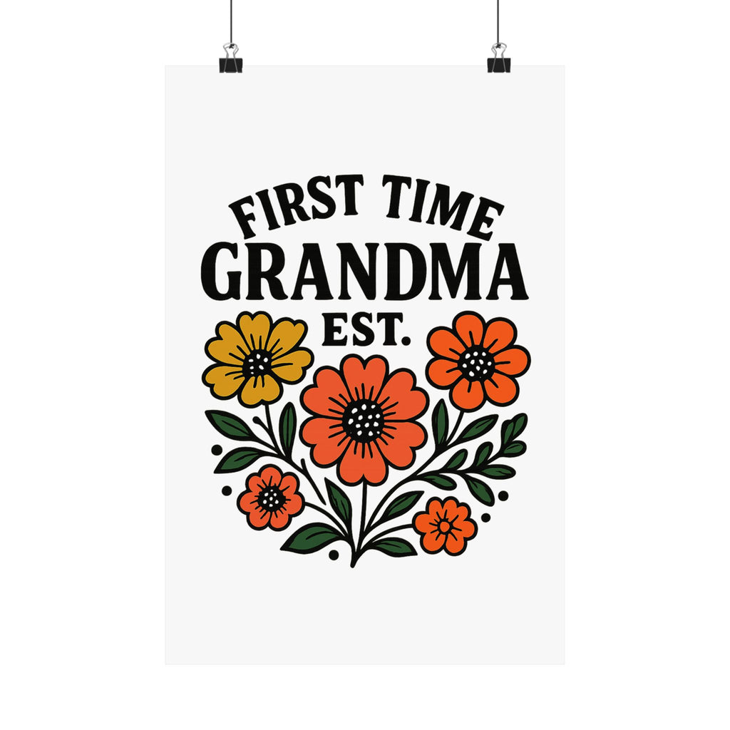 First Time Grandma Est 2025 Print, New Grandmother Gift, Pregnancy Announcement, Grandma to Be Wall Art, Floral Botanical Decor