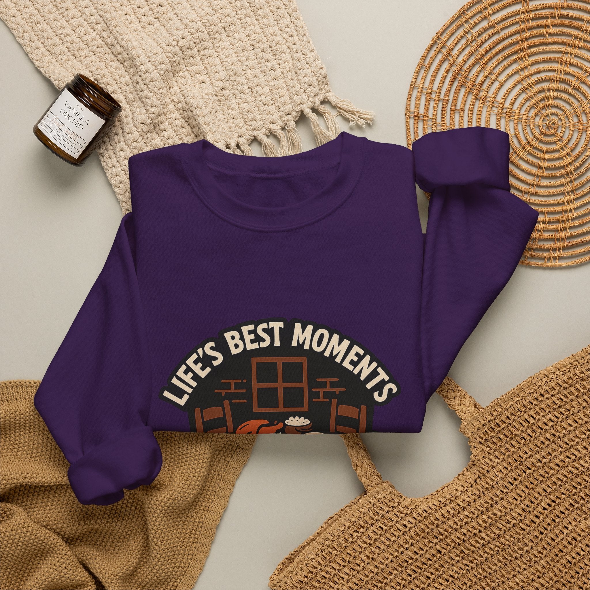 Life's Best Moments At The Table Sweatshirt, Family Dinner Crewneck, Cozy Kitchen Gift for Mom, Farmhouse Comfort Food Lover