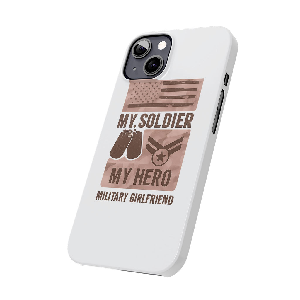 Military Girlfriend Phone Case Rose Gold Camouflage My Soldier My Hero Gift for Army Navy Air Force Girlfriend