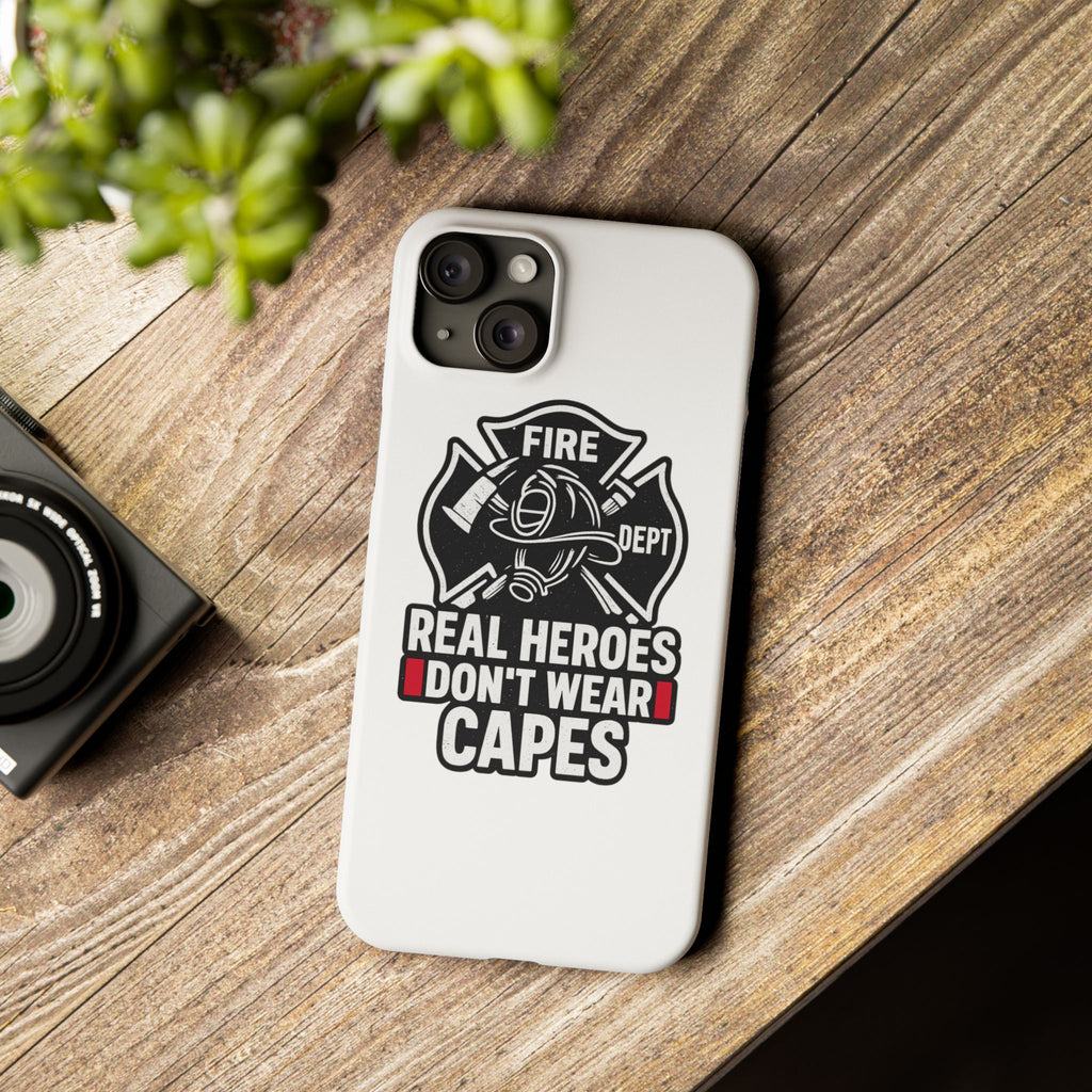 Firefighter Phone Case Real Heroes Don't Wear Capes Thin Red Line Gift for Firefighter Wife Husband Family Fire Dept Appreciation