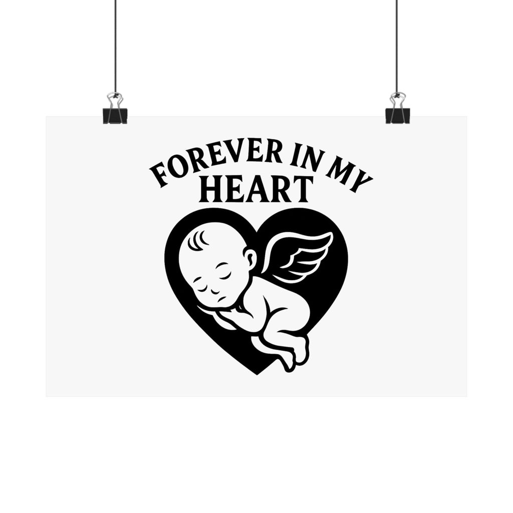 Pregnancy Loss Memorial Poster, Miscarriage Remembrance Gift, Infant Loss Sympathy, Forever in My Heart Print, Angel Baby Keepsake