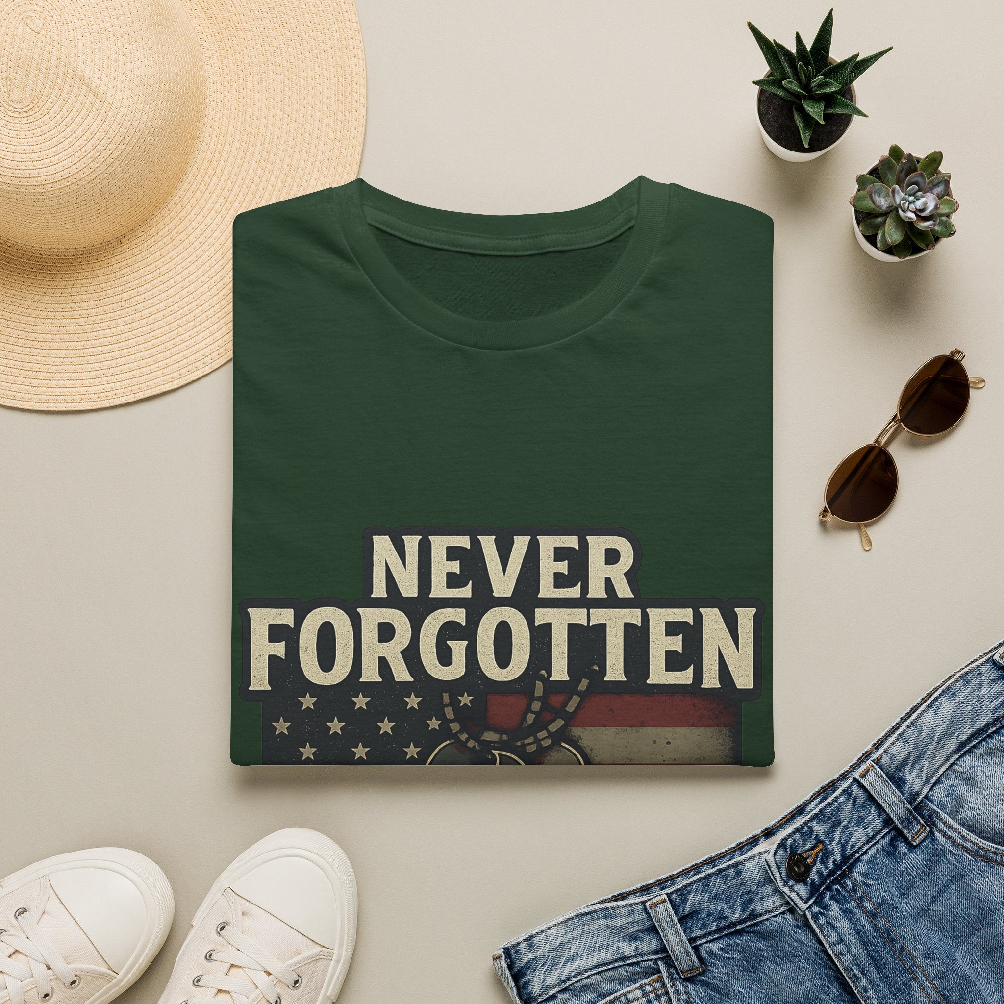 Never Forgotten Veteran Memorial Shirt Custom Name Military Tribute Tee Gold Star Family Gift Personalized Remembrance Tshirt