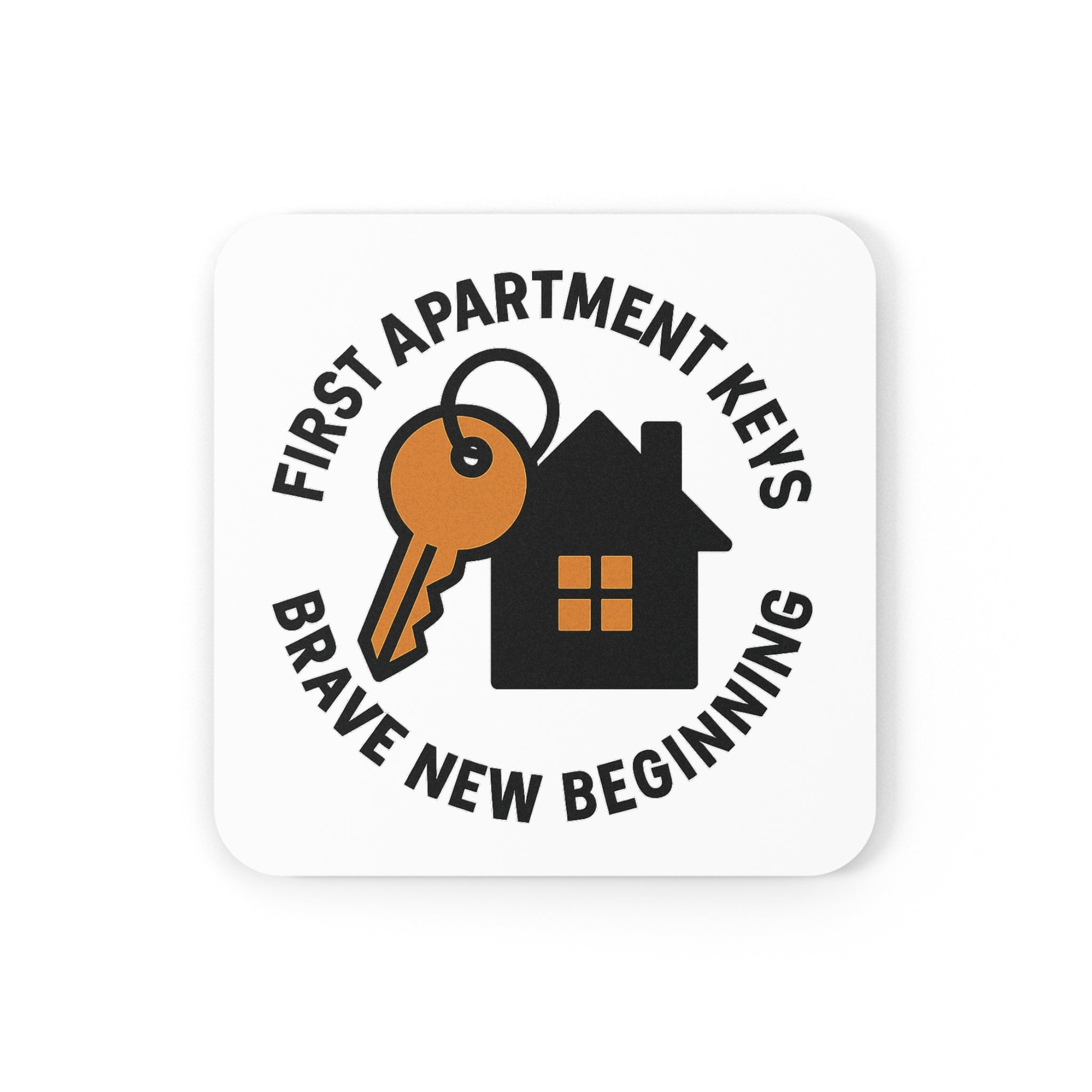 First Apartment Keys Coaster, Graduation Gift for Daughter Son, New Beginnings Quote, Independence Milestone, College Student Gift