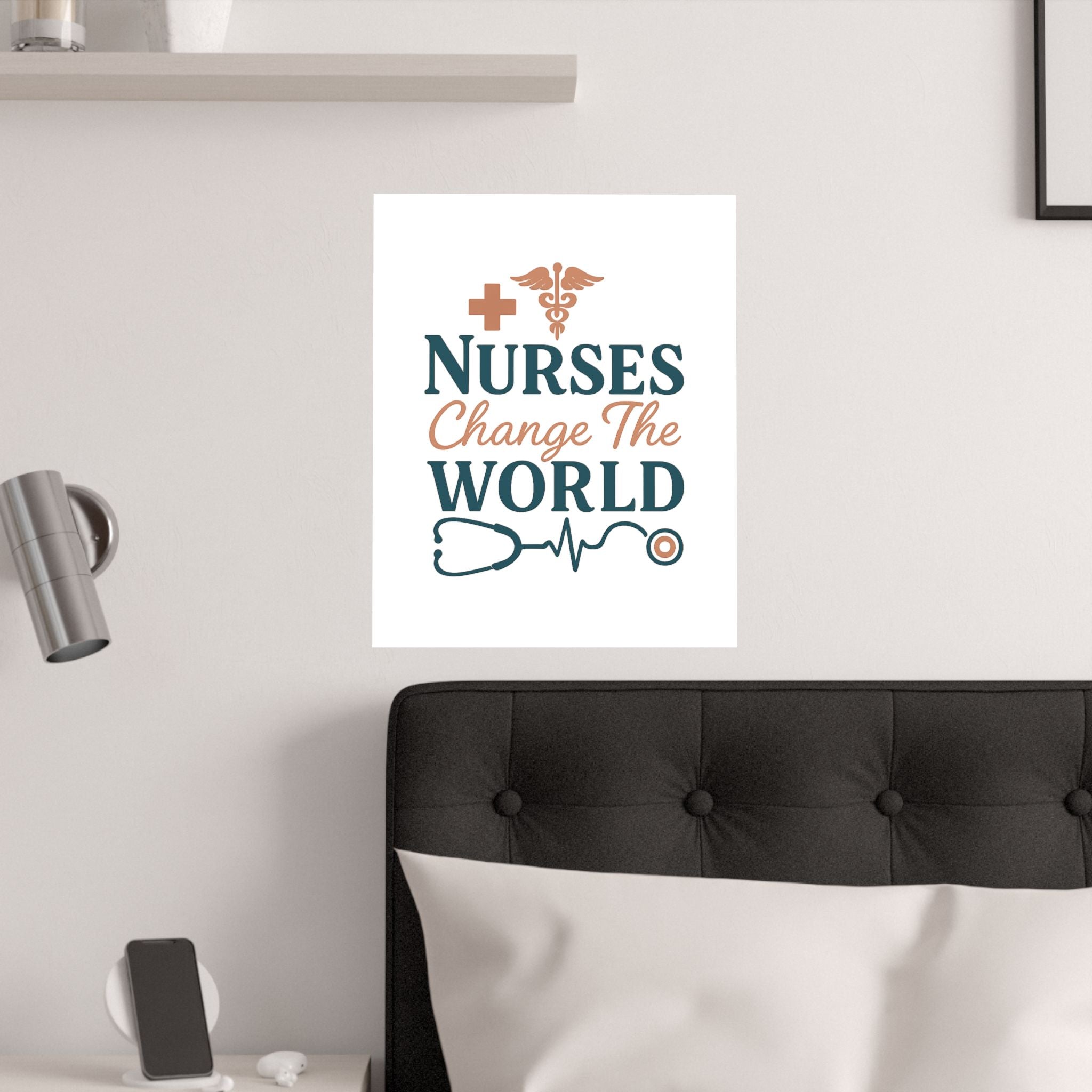 Nurse Motivation Poster, Nurses Change The World Wall Art, Nursing Graduation Gift, Nurse Office Decor, Medical Typography Print