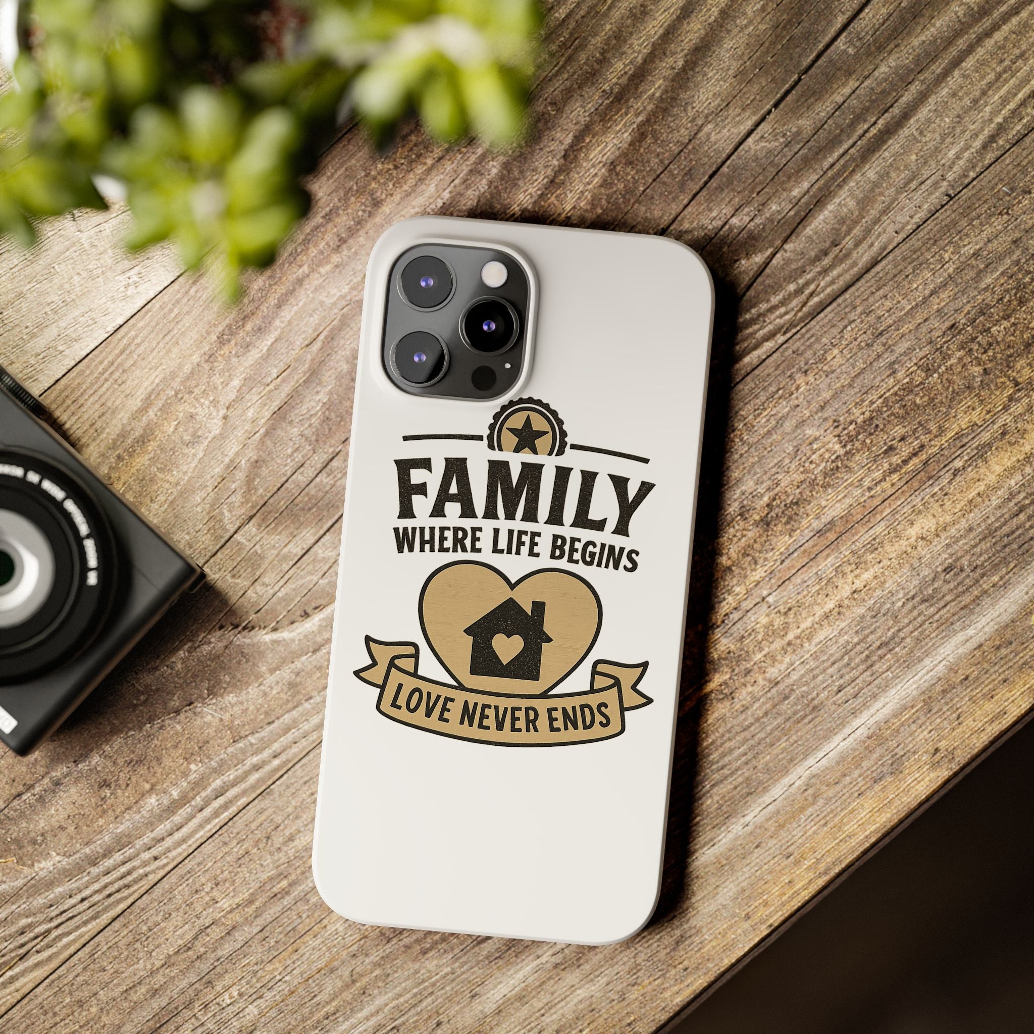 Family Where Life Begins Love Never Ends Phone Case, Rustic Farmhouse Gift for Mom Grandma, Mother's Day Gift, Heart Home Decor