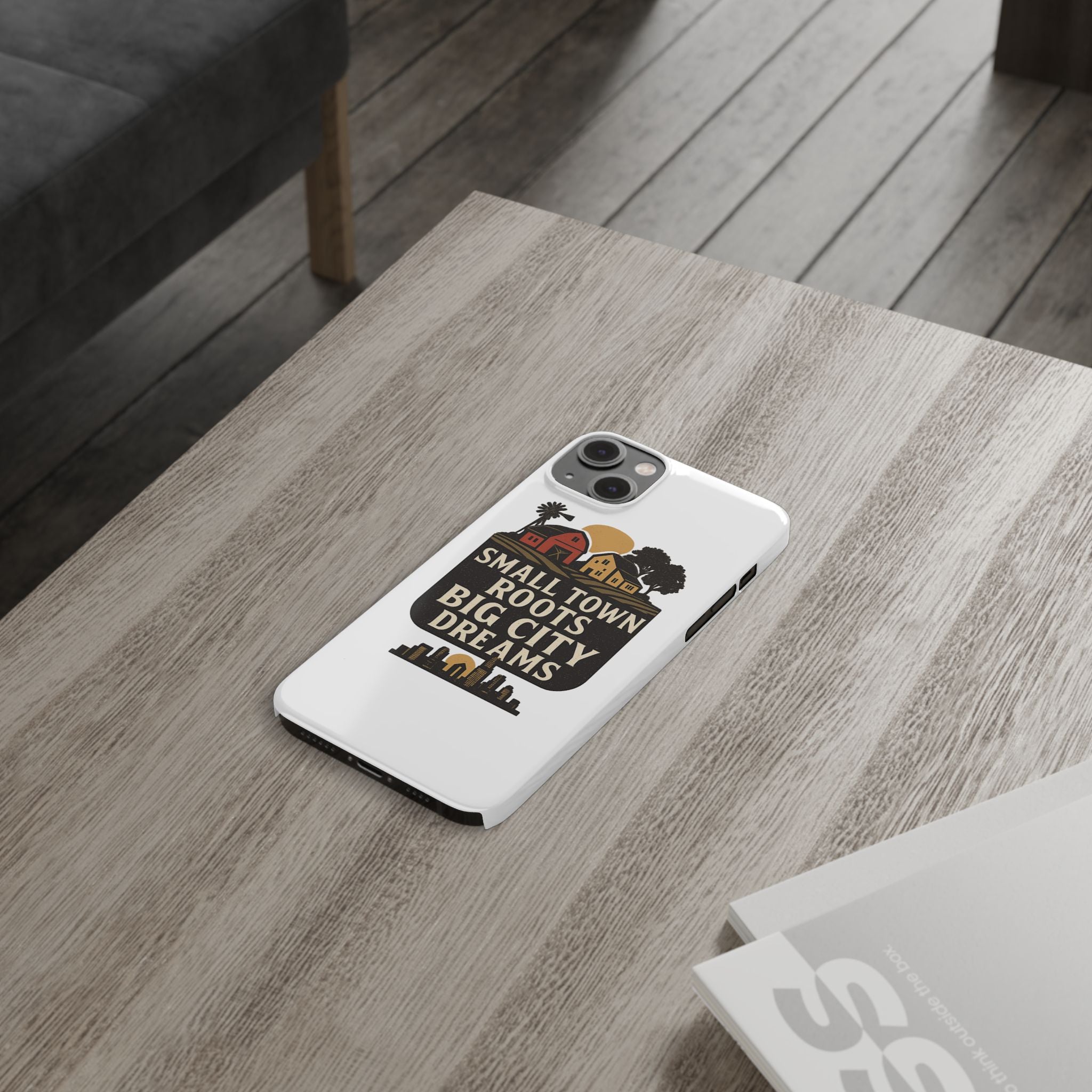 Small Town Roots Big City Dreams Phone Case Hometown Pride Nostalgia Gift Country Life Vintage Aesthetic Rural Americana Case