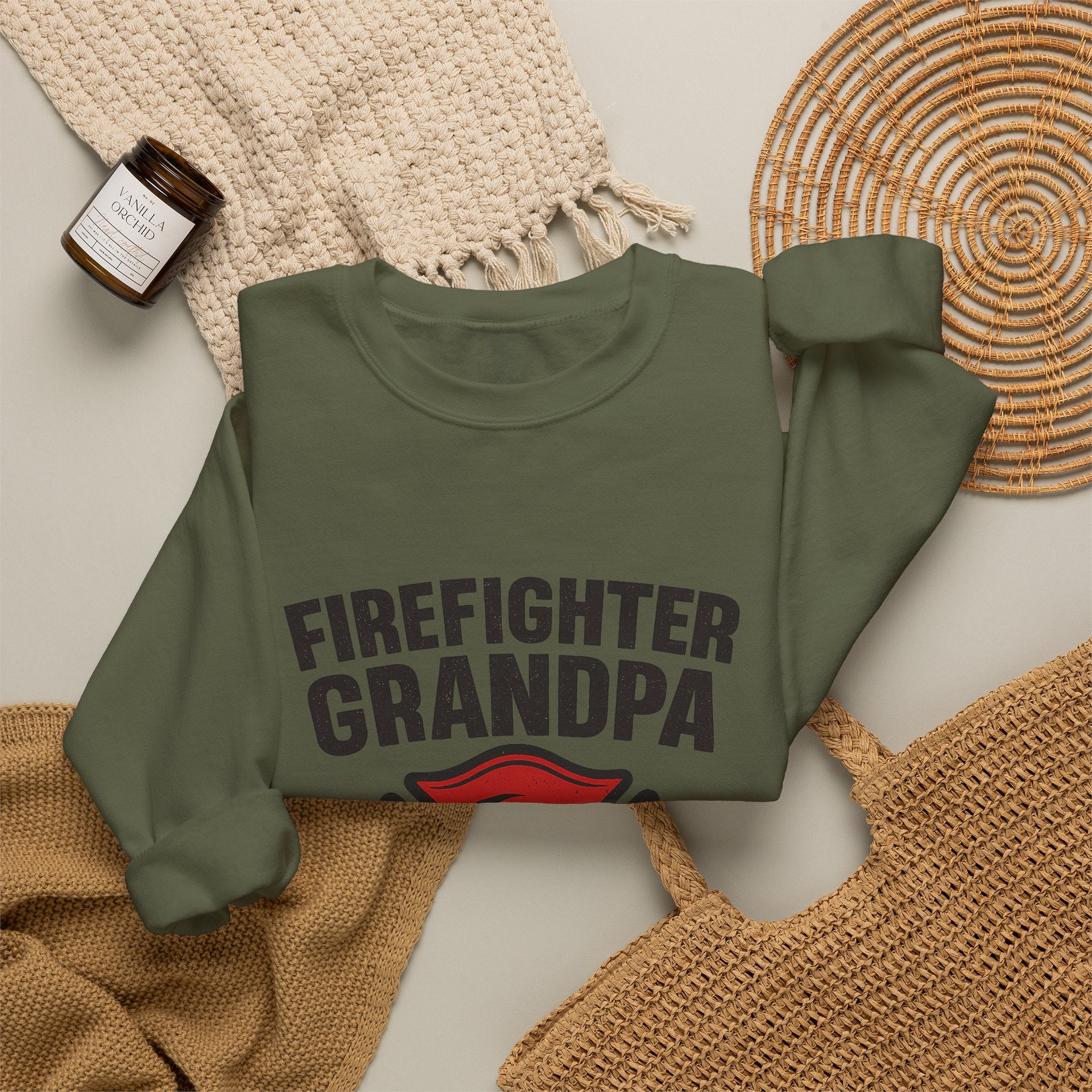 Firefighter Grandpa Sweatshirt My Hero Forever Gift Vintage Fire Station Badge Grandparents Day Fireman Grandfather Shirt