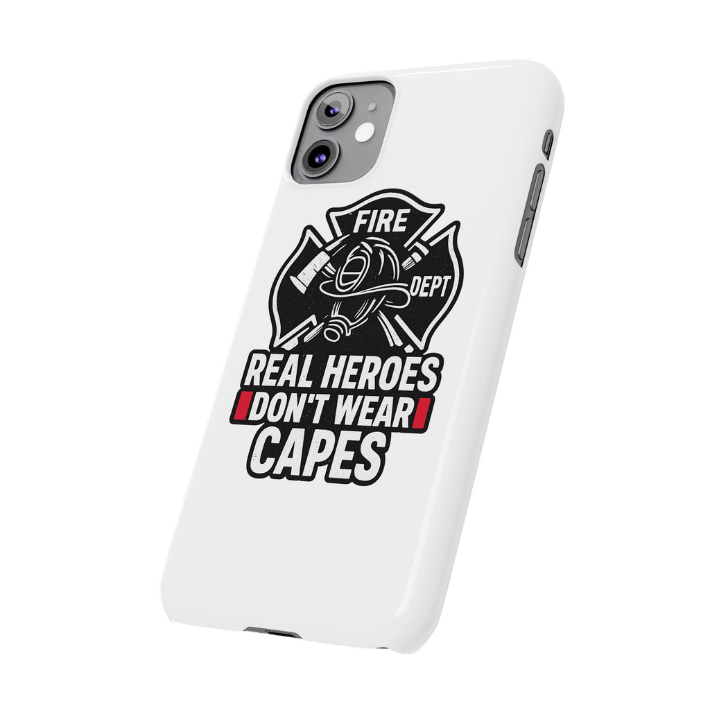 Firefighter Phone Case Real Heroes Don't Wear Capes Thin Red Line Gift for Firefighter Wife Husband Family Fire Dept Appreciation