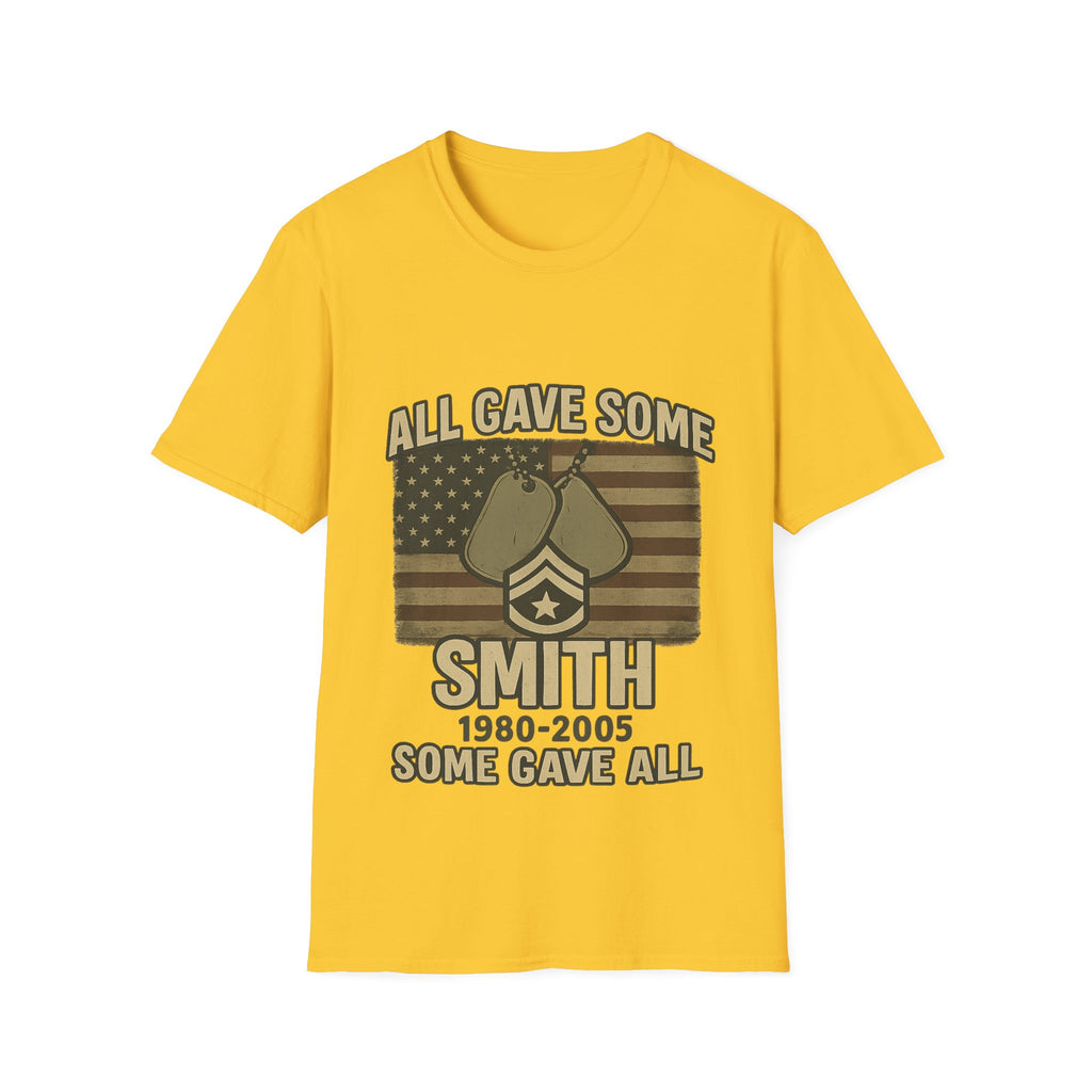 Custom Veteran Shirt | All Gave Some Some Gave All | Personalized Veterans Day Gift | Military Family Pride Tshirt with Name & Dates