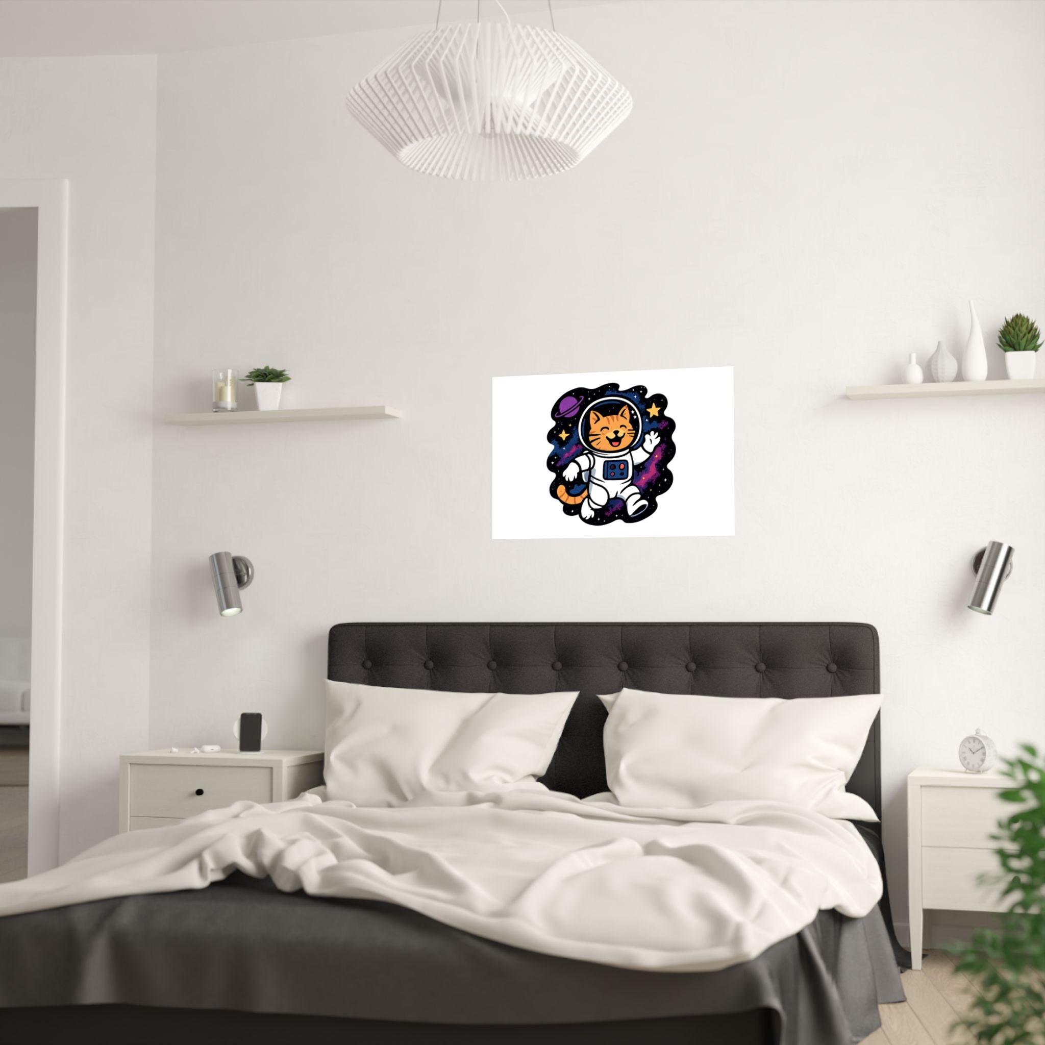 Cat Astronaut Galaxy Poster, Space Cat Wall Art, Funny Cat Lover Gift, Nebula Cat Print, Whimsical Space Room Decor, Quirky Wall Art