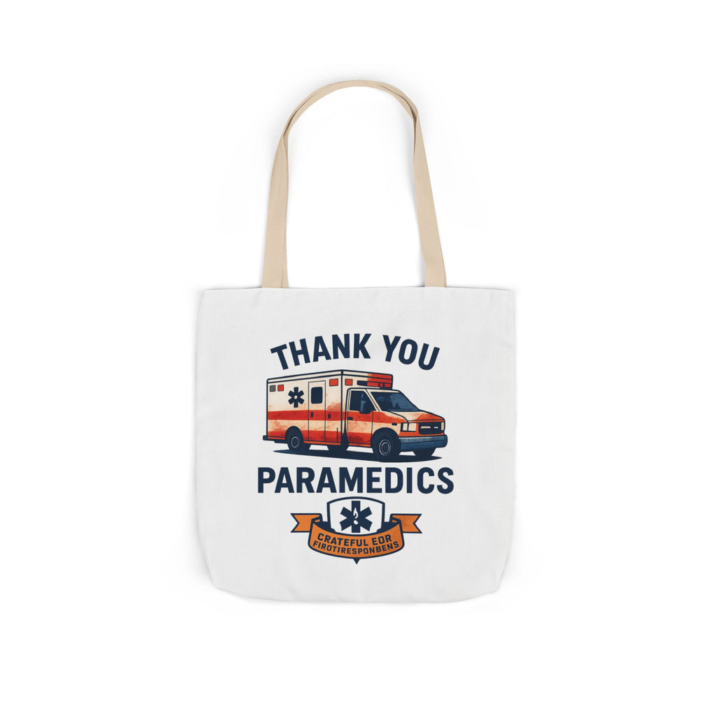 Thank You Paramedics Tote Bag, EMS Appreciation Gift, Grateful for First Responders, Ambulance Watercolor Art, Emergency Medical