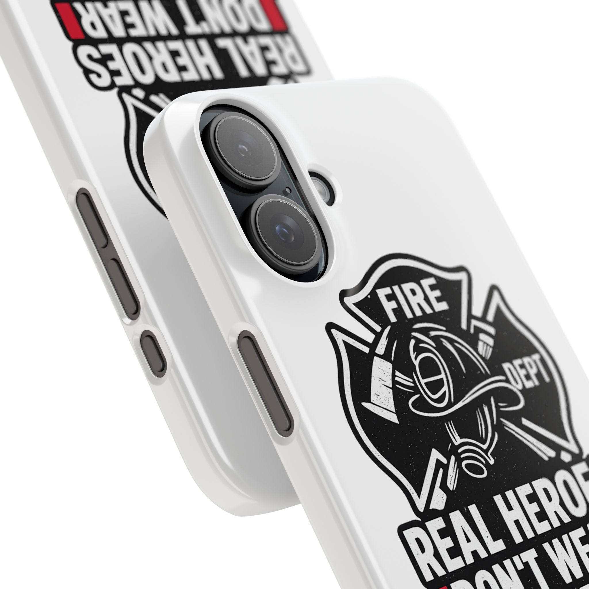 Firefighter Phone Case Real Heroes Don't Wear Capes Thin Red Line Gift for Firefighter Wife Husband Family Fire Dept Appreciation