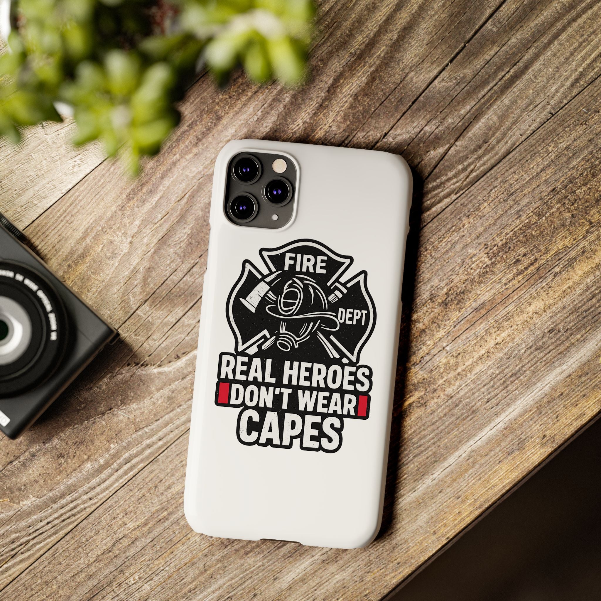 Firefighter Phone Case Real Heroes Don't Wear Capes Thin Red Line Gift for Firefighter Wife Husband Family Fire Dept Appreciation