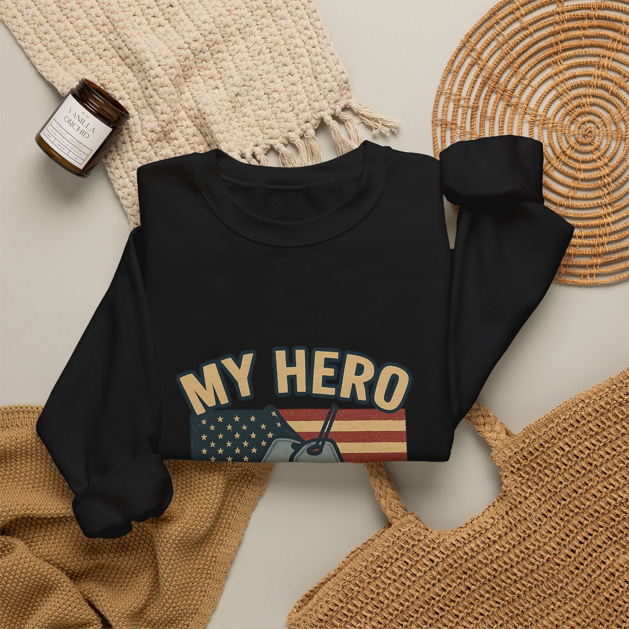 Military Sister Sweatshirt My Hero My Sister Proud Army Navy Air Force Marine Gift Active Duty Support Patriotic Clothing