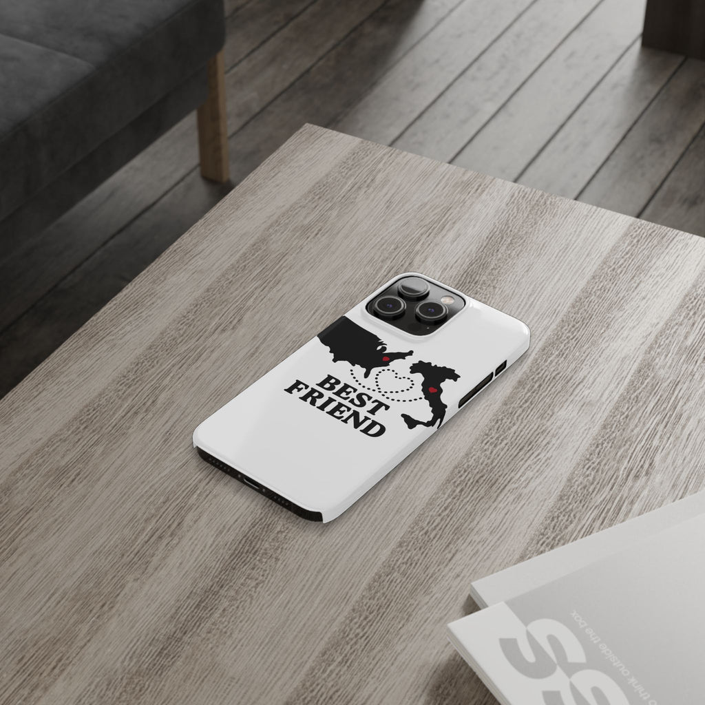 Long Distance Friendship Phone Case Personalized Coordinates Gift Best Friend Custom Location Map Heart Connection BFF