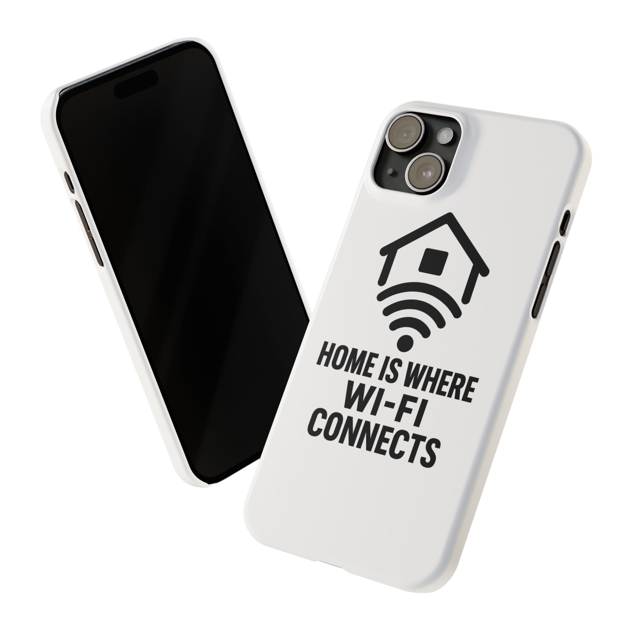 Home Is Where WiFi Connects Phone Case Funny Millennial Gift Tech Lover Housewarming Present Modern Minimalist Humor Gift
