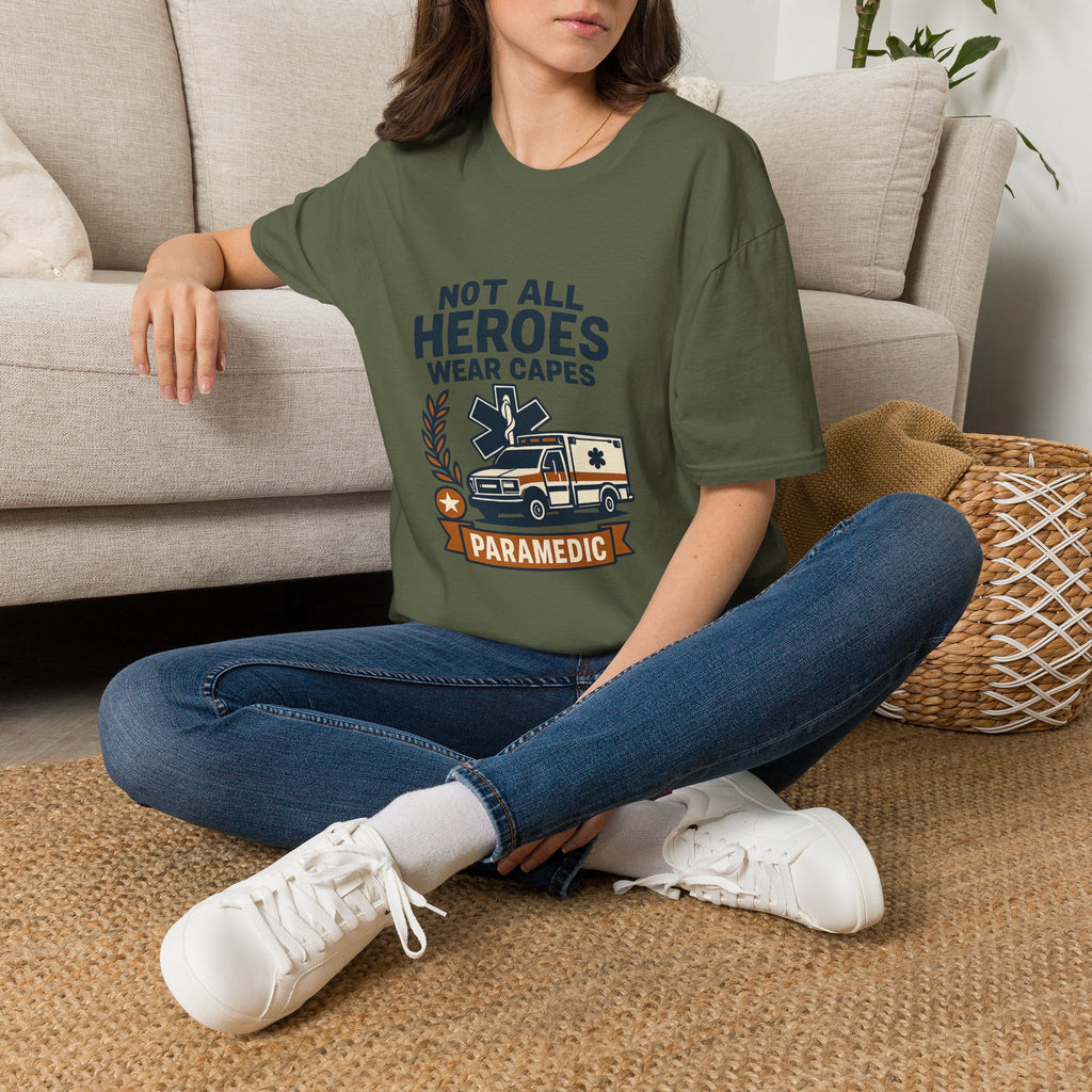 Not All Heroes Wear Capes Paramedic Shirt, EMS Appreciation Gift, Star of Life EMT Tshirt, Ambulance Driver Hero Shirt