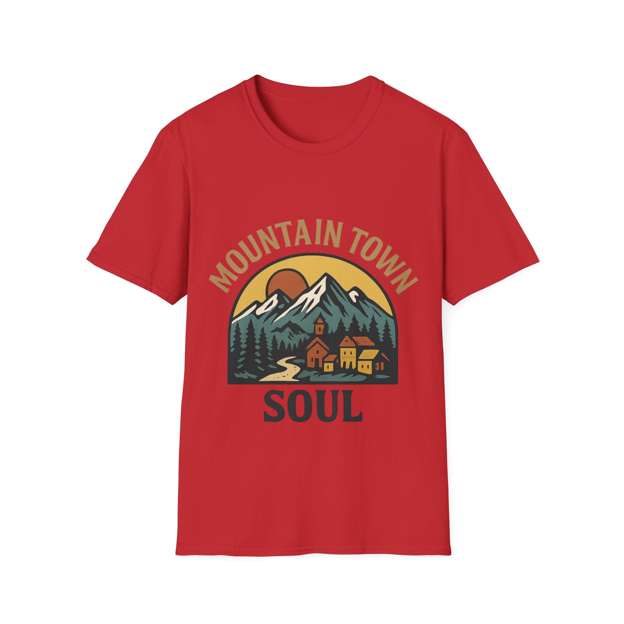 Mountain Town Soul Vintage Hiking Tee Raised on Mountain Air Shirt Wilderness Outdoor Adventure Gift Alpine Heritage Retro Tshirt