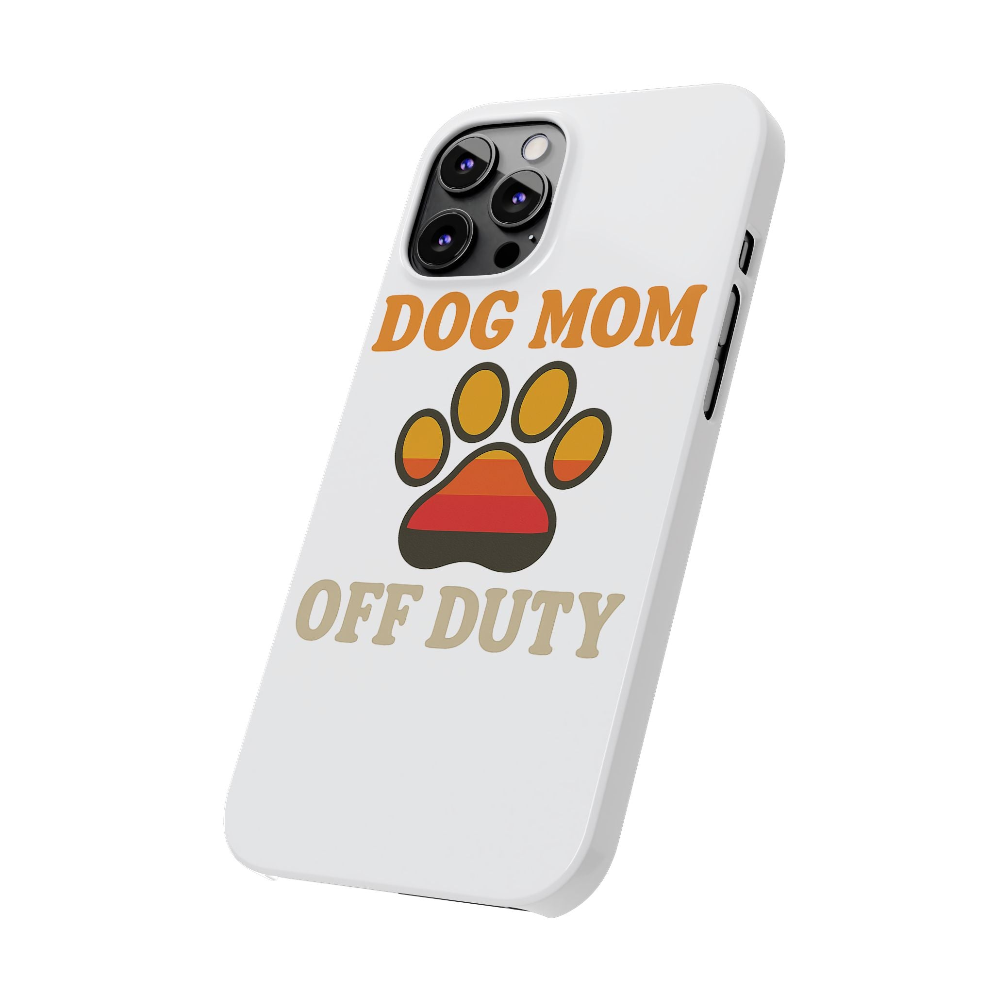 Dog Mom Off Duty Phone Case Retro 70s Vintage Dog Lover Gift Paw Print iPhone Samsung Galaxy Case Funny Pet Owner Gift