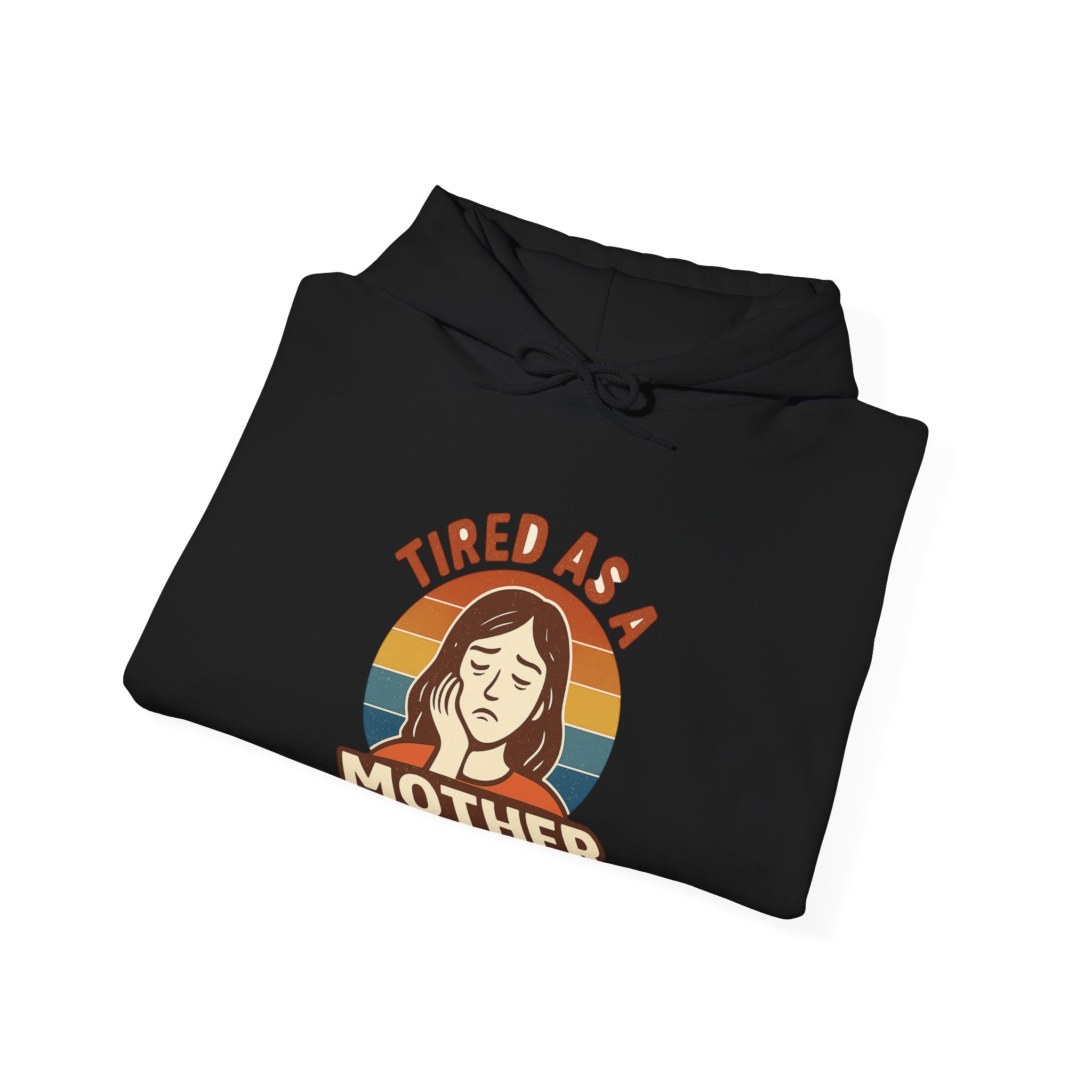 Tired As A Mother Hoodie Vintage Rainbow Retro Mom Life Sweatshirt Funny Exhausted Parent Gift Mothers Day Gift