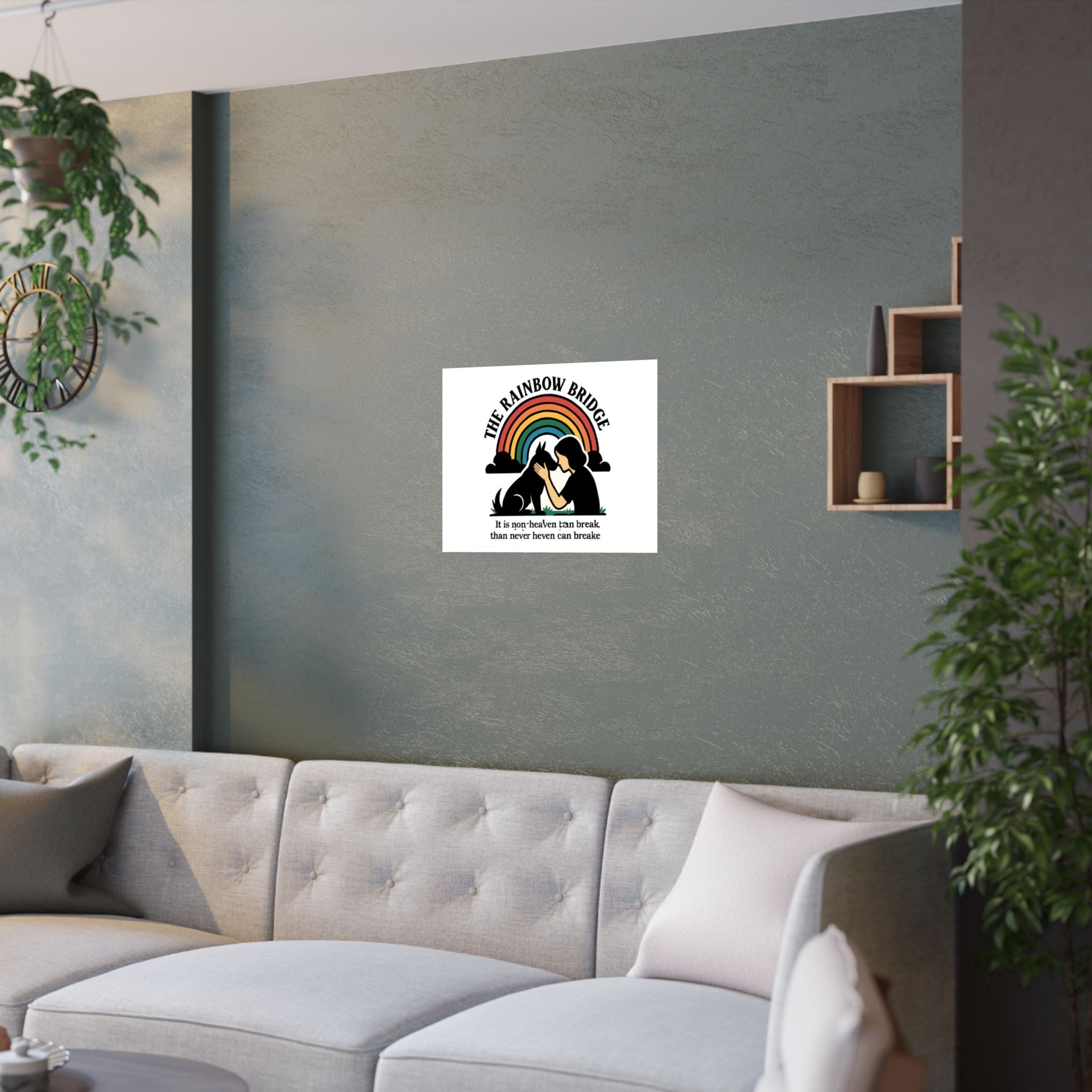 Rainbow Bridge Pet Memorial Print, Pet Loss Sympathy Gift, Dog Cat Memorial Wall Art, Pet Remembrance Poem, Grieving Pet Owner Gift