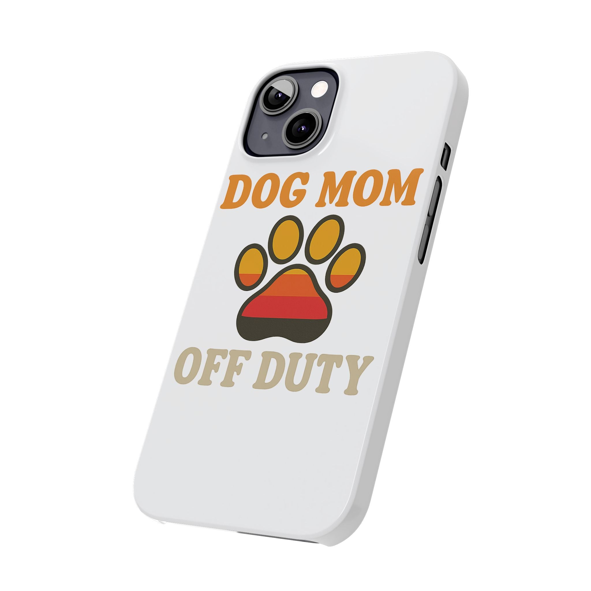 Dog Mom Off Duty Phone Case Retro 70s Vintage Dog Lover Gift Paw Print iPhone Samsung Galaxy Case Funny Pet Owner Gift