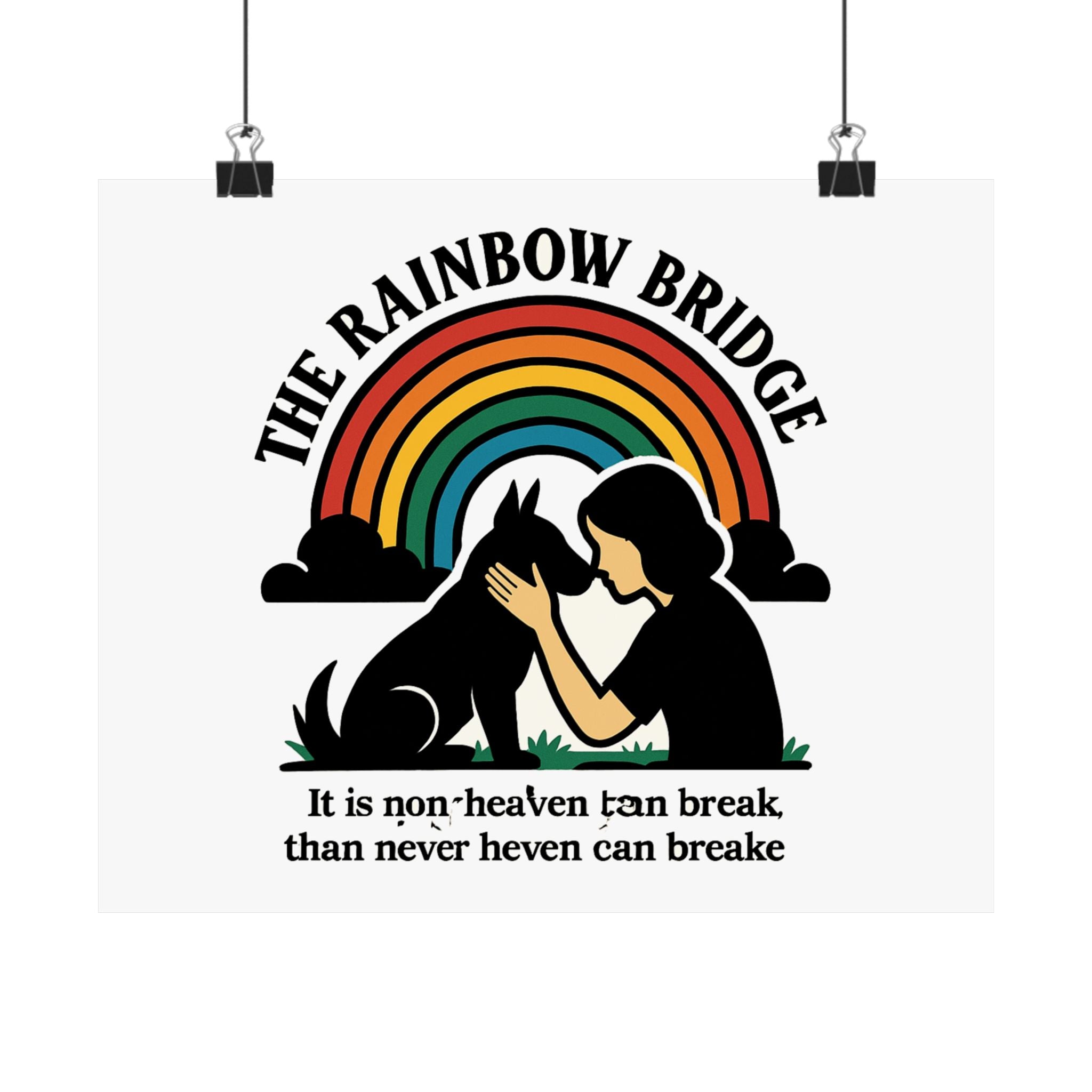 Rainbow Bridge Pet Memorial Print, Pet Loss Sympathy Gift, Dog Cat Memorial Wall Art, Pet Remembrance Poem, Grieving Pet Owner Gift