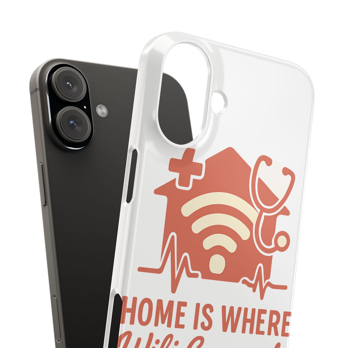 Home Is Where WiFi Connects Phone Case | Funny Tech Lover Gift | Minimalist House Phone Cover | Millennial Gen Z Humor Case
