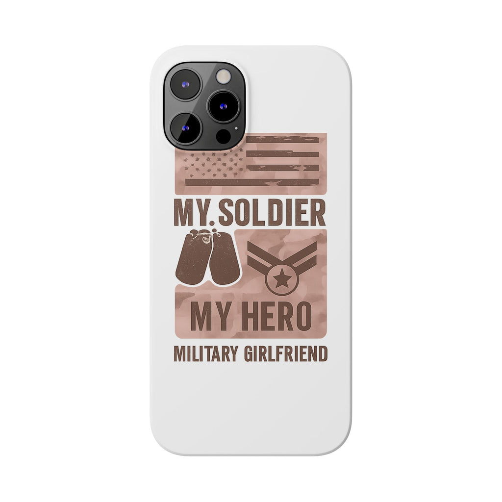 Military Girlfriend Phone Case Rose Gold Camouflage My Soldier My Hero Gift for Army Navy Air Force Girlfriend