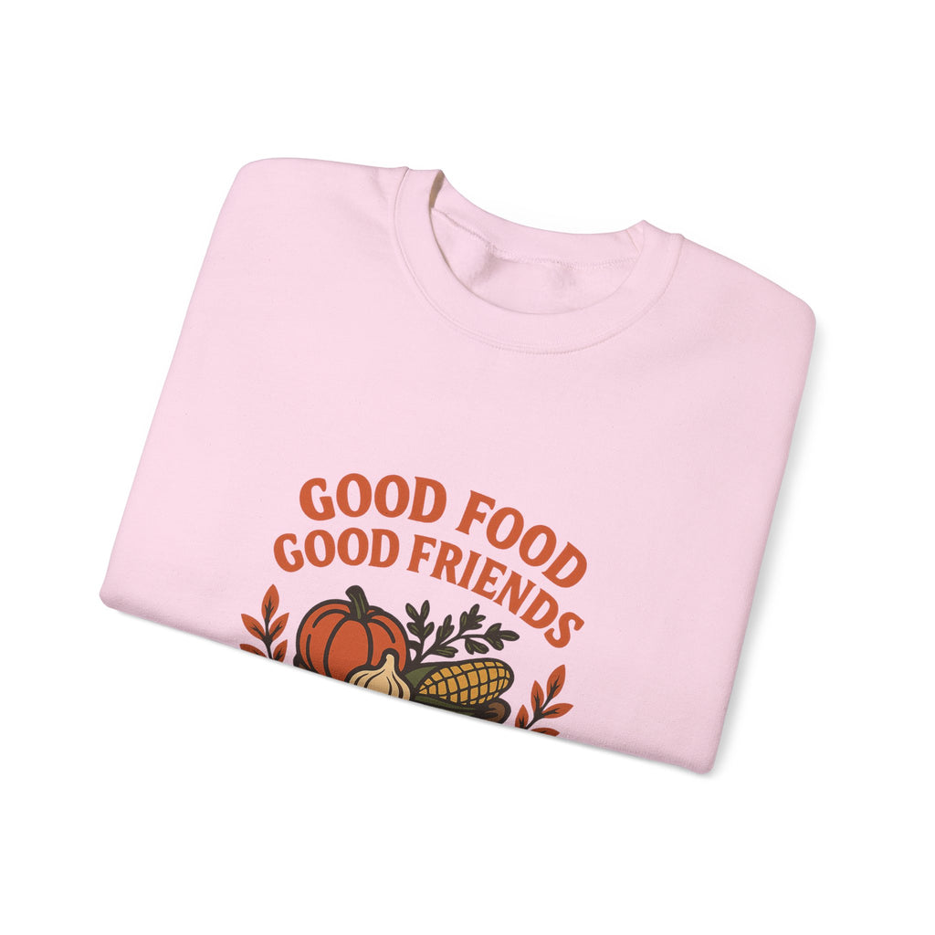 Good Food Good Friends Grateful Heart Sweatshirt, Thanksgiving Hostess Gift, Cooking Sweatshirt, Kitchen Lover Gift, Autumn Cozy Top