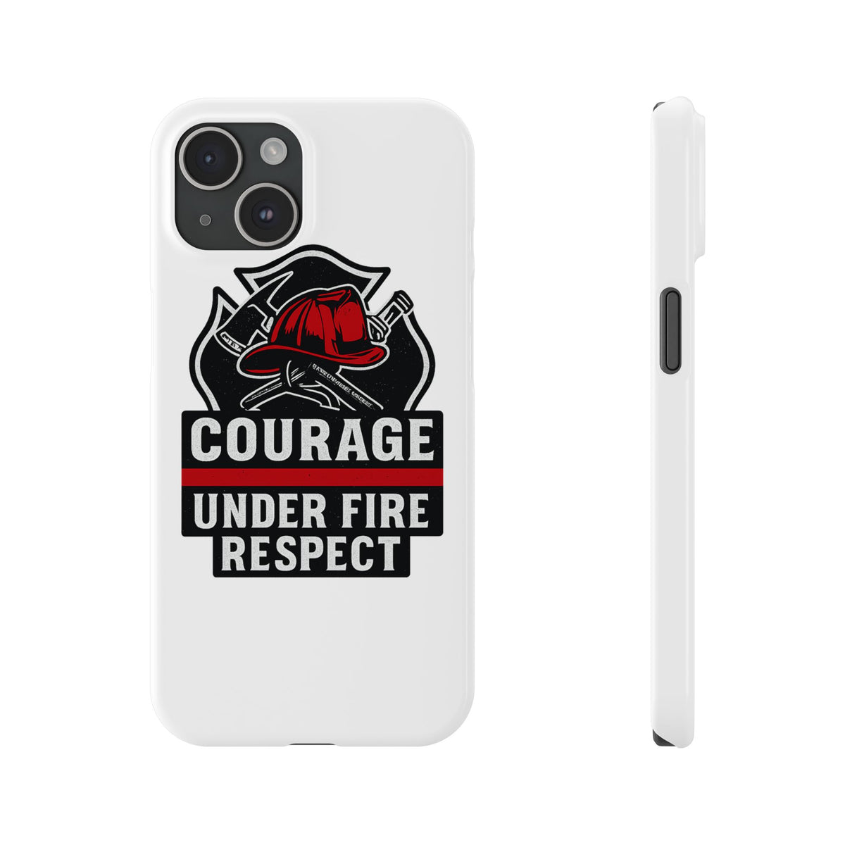 Firefighter Phone Case Courage Under Fire Respect First Responder Gift Thin Red Line Maltese Cross Fire Helmet Hero Support