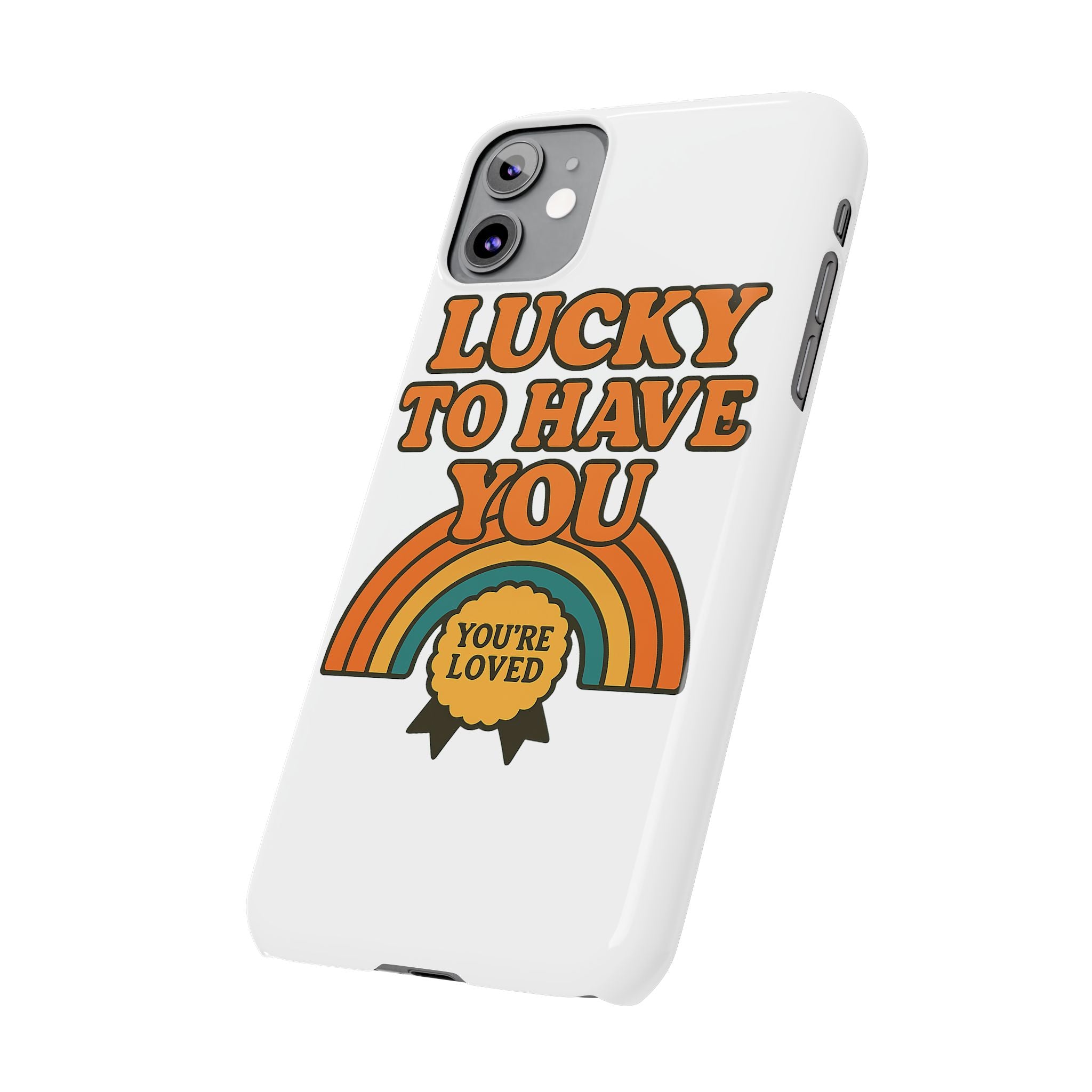 Lucky To Have You Phone Case Friendship Gift Best Friend Galentines Day Retro 70s Rainbow Vintage Appreciation Bestie Squad