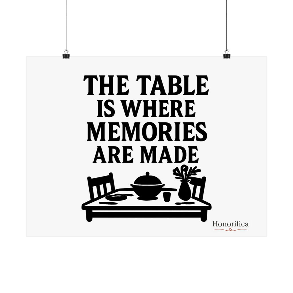 The Table Is Where Memories Are Made Kitchen Poster, Dining Room Wall Art, Family Meal Print, Mother's Day Gift for Mom
