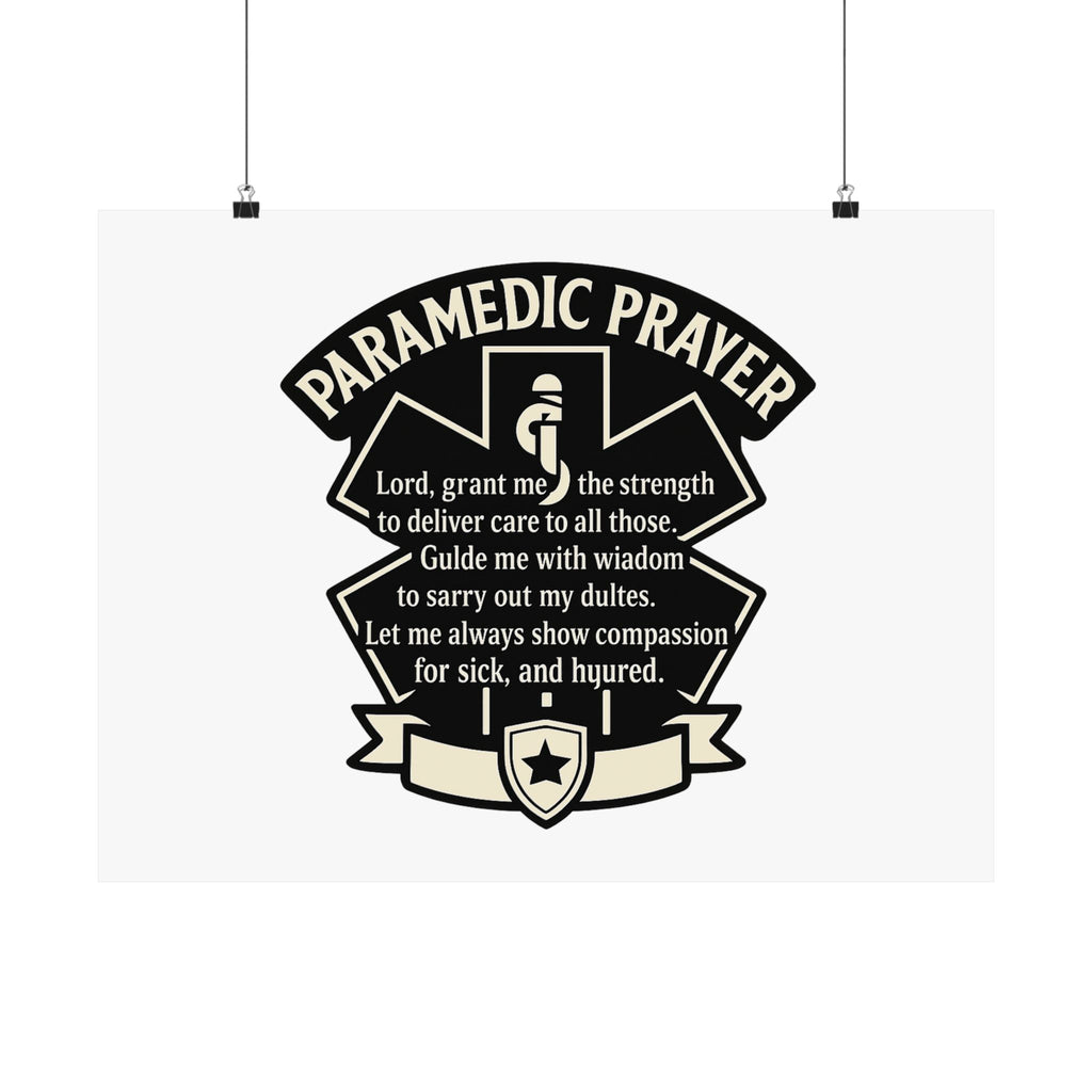 Paramedic Prayer Poster, EMS Gift, Star of Life Wall Art, Paramedic Graduation Gift, EMT Decor, First Responder Print, Thin White Line