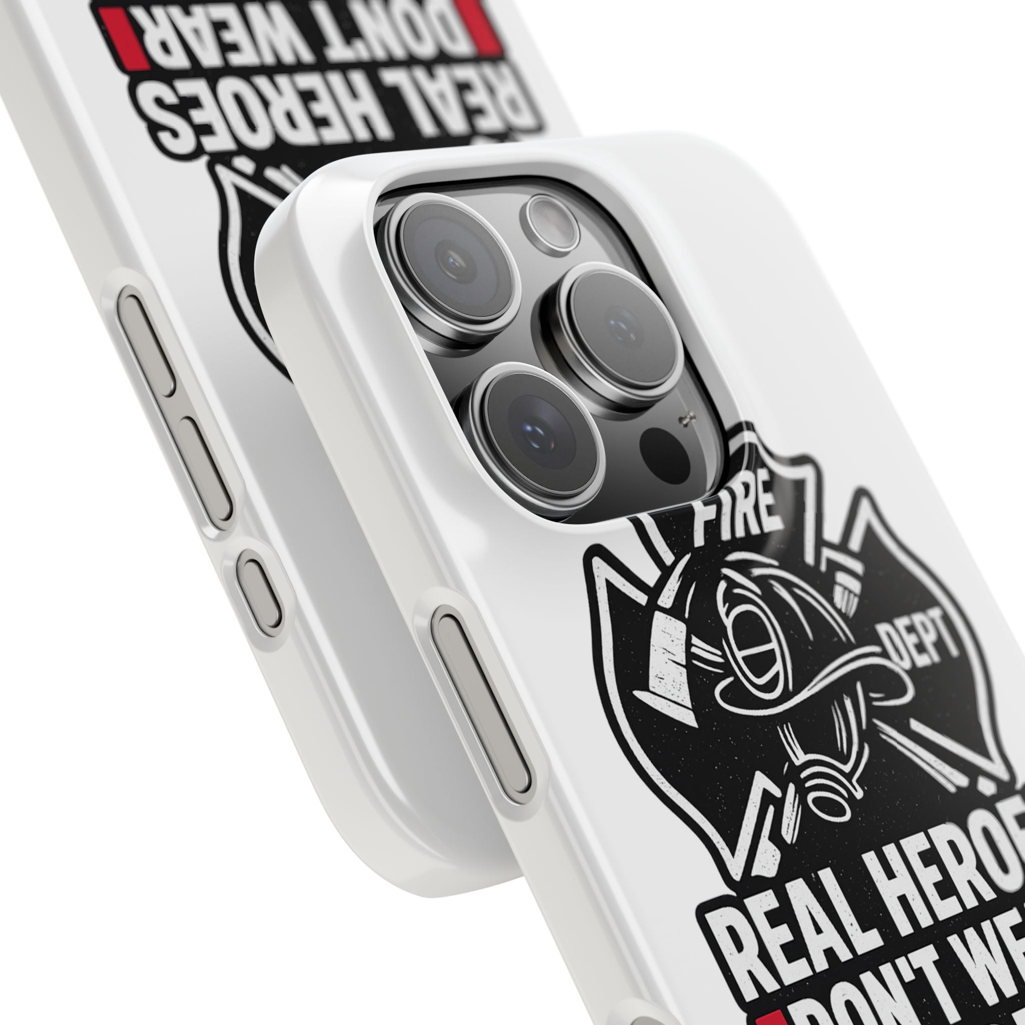 Firefighter Phone Case Real Heroes Don't Wear Capes Thin Red Line Gift for Firefighter Wife Husband Family Fire Dept Appreciation