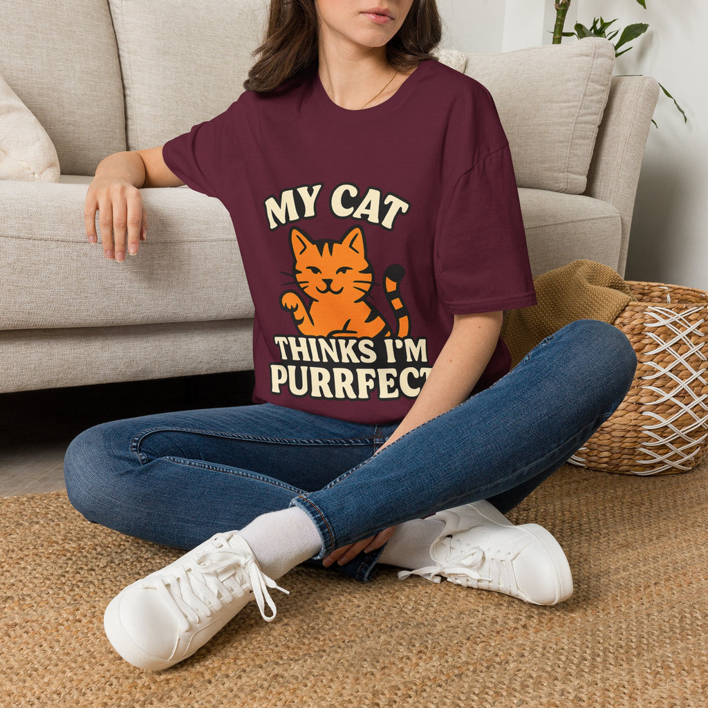 Cat Lover Shirt, My Cat Thinks I'm Purrfect T-Shirt, Funny Cat Owner Gift, Cat Mom Tee, Cat Dad Shirt, Crazy Cat Lady