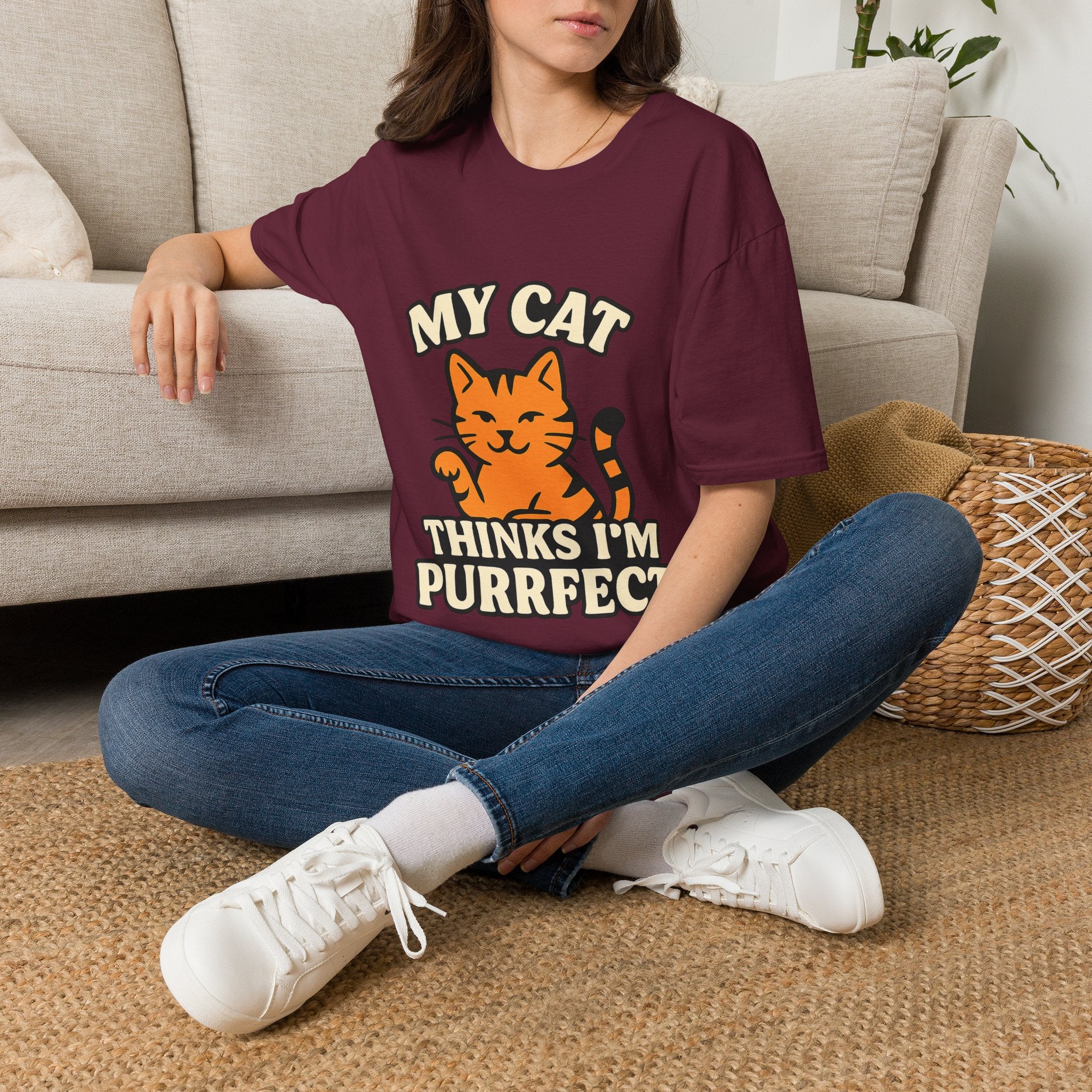 Cat Lover Shirt, My Cat Thinks I'm Purrfect T-Shirt, Funny Cat Owner Gift, Cat Mom Tee, Cat Dad Shirt, Crazy Cat Lady