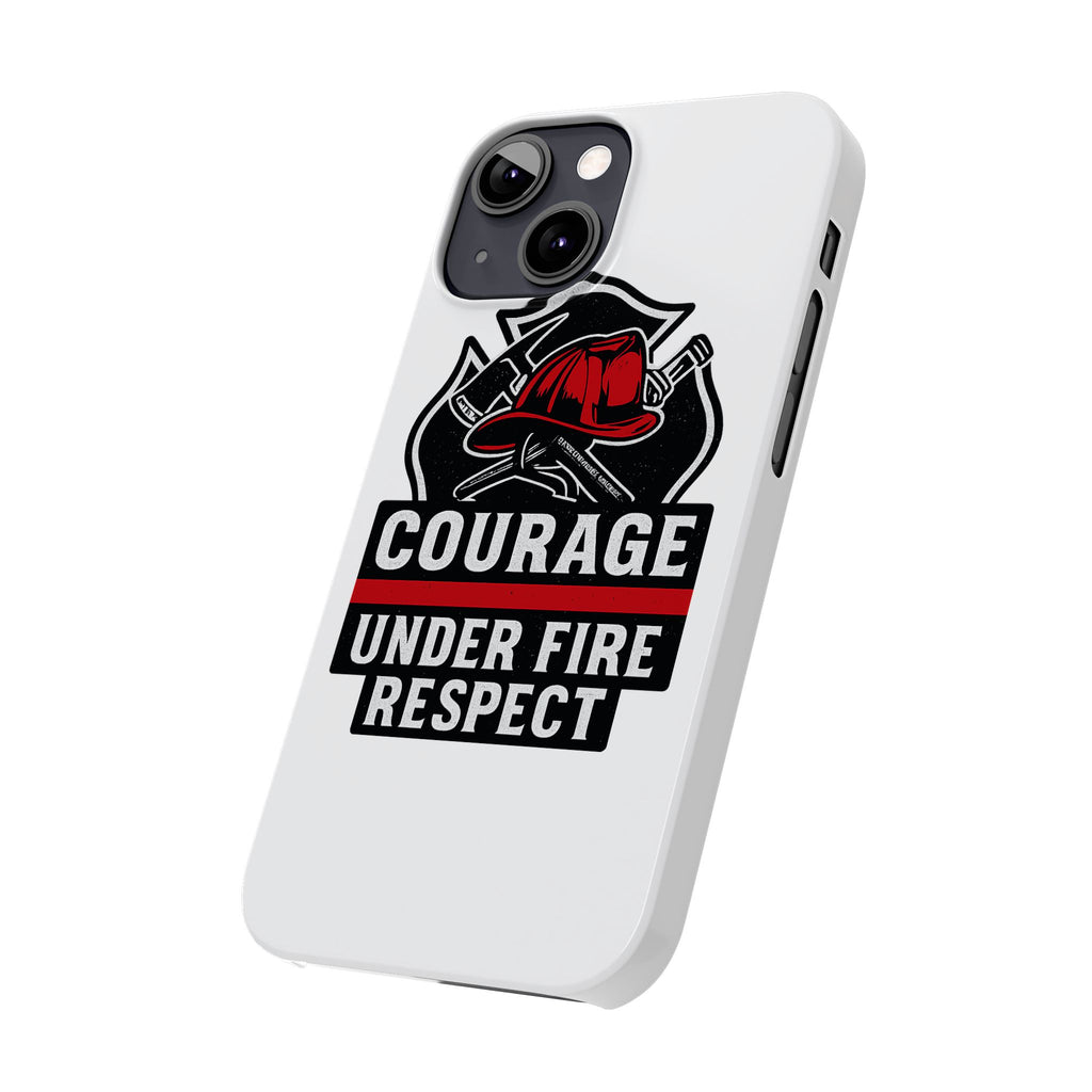 Firefighter Phone Case Courage Under Fire Respect First Responder Gift Thin Red Line Maltese Cross Fire Helmet Hero Support